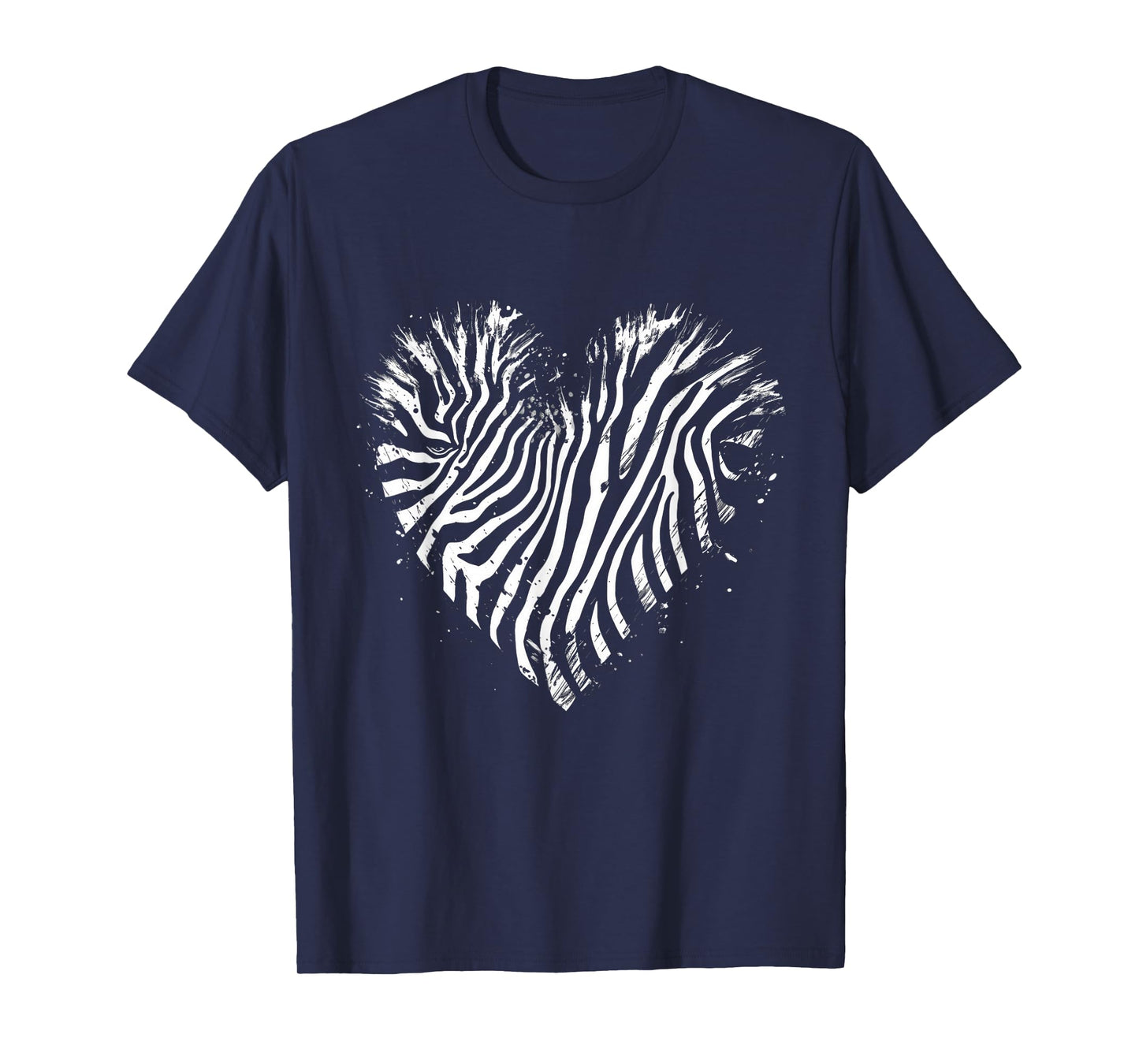 Zebra Heart Drawing Wildlife Safari Animal Print Artwork T-Shirt