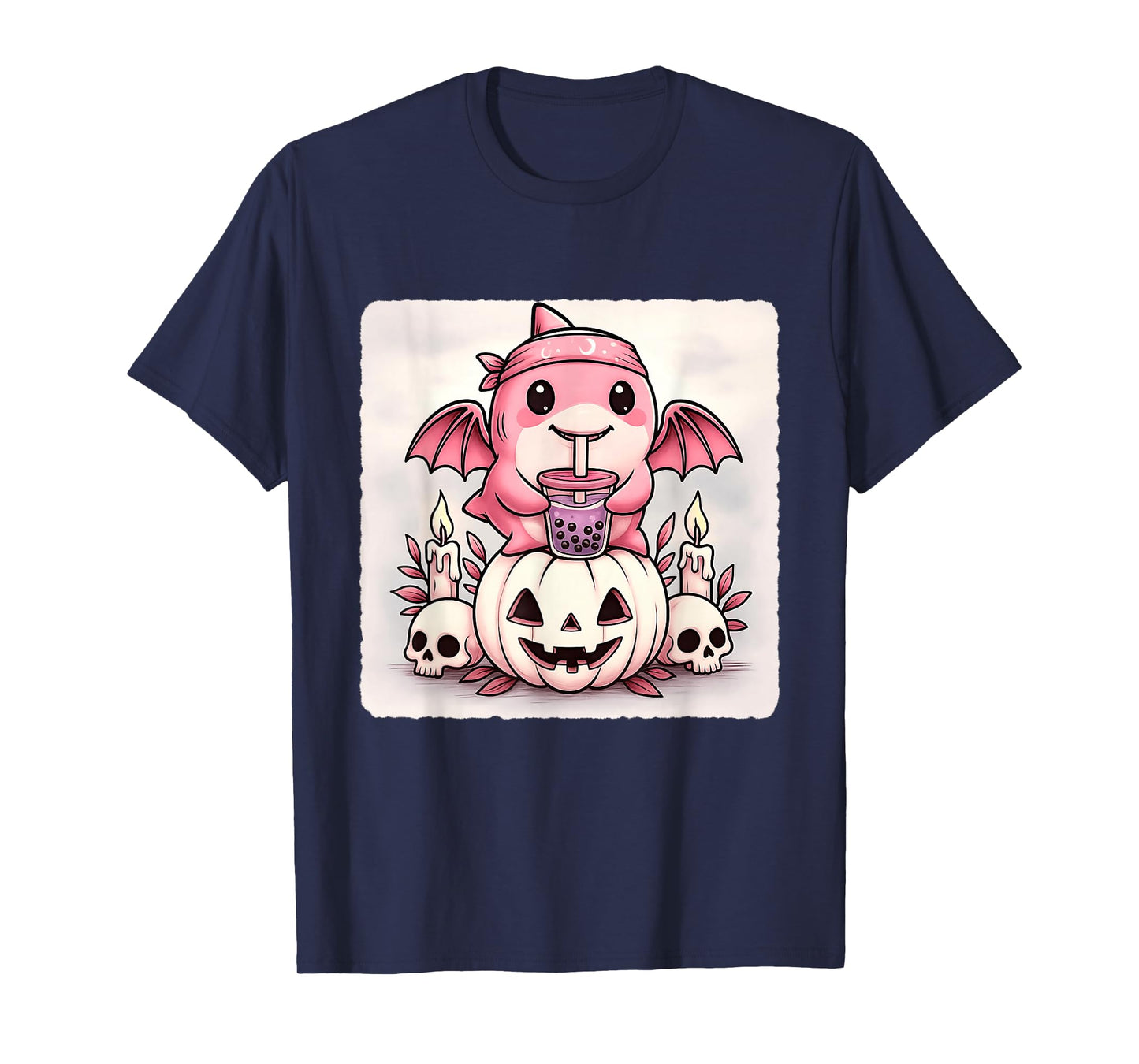 Shark Bat Kawaii Pastel Goth Creepy Cute Skeleton T-Shirt
