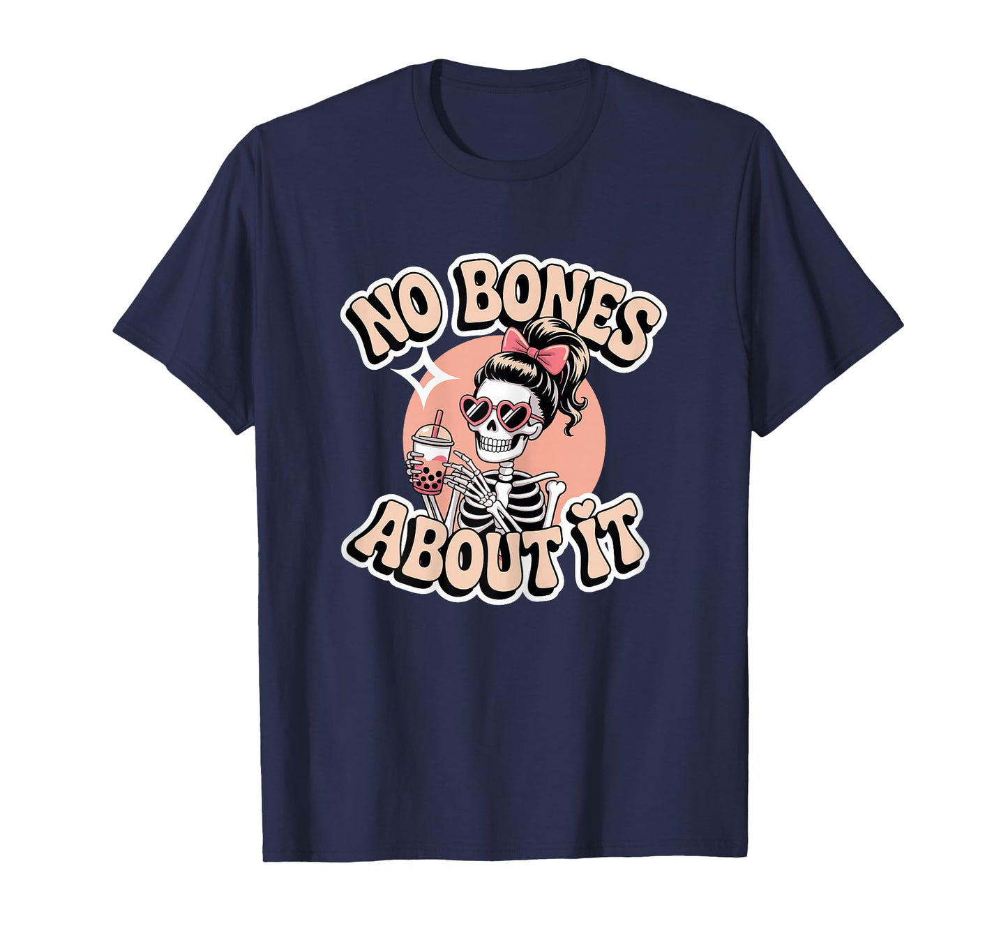 No Bones About It Skeleton Girl Bubble Tea T-Shirt