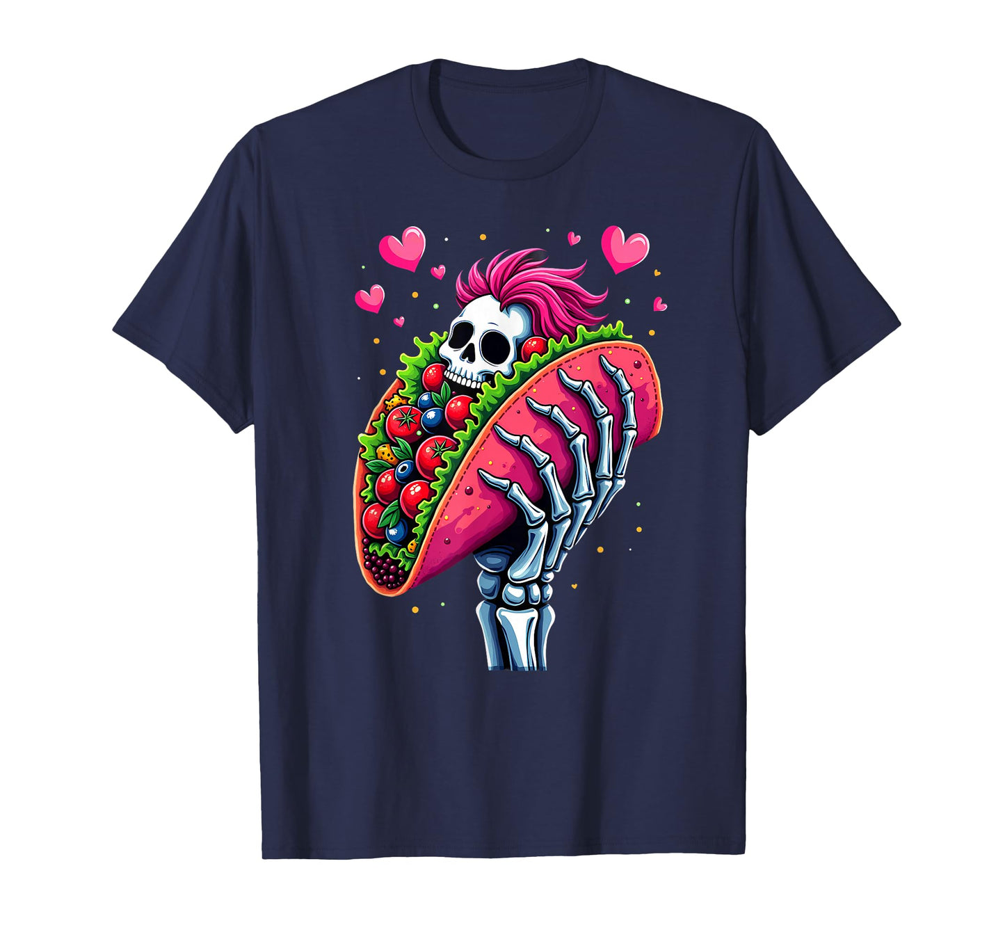 Creepy Skeleton Hand Holding A Taco Halloween T-Shirt