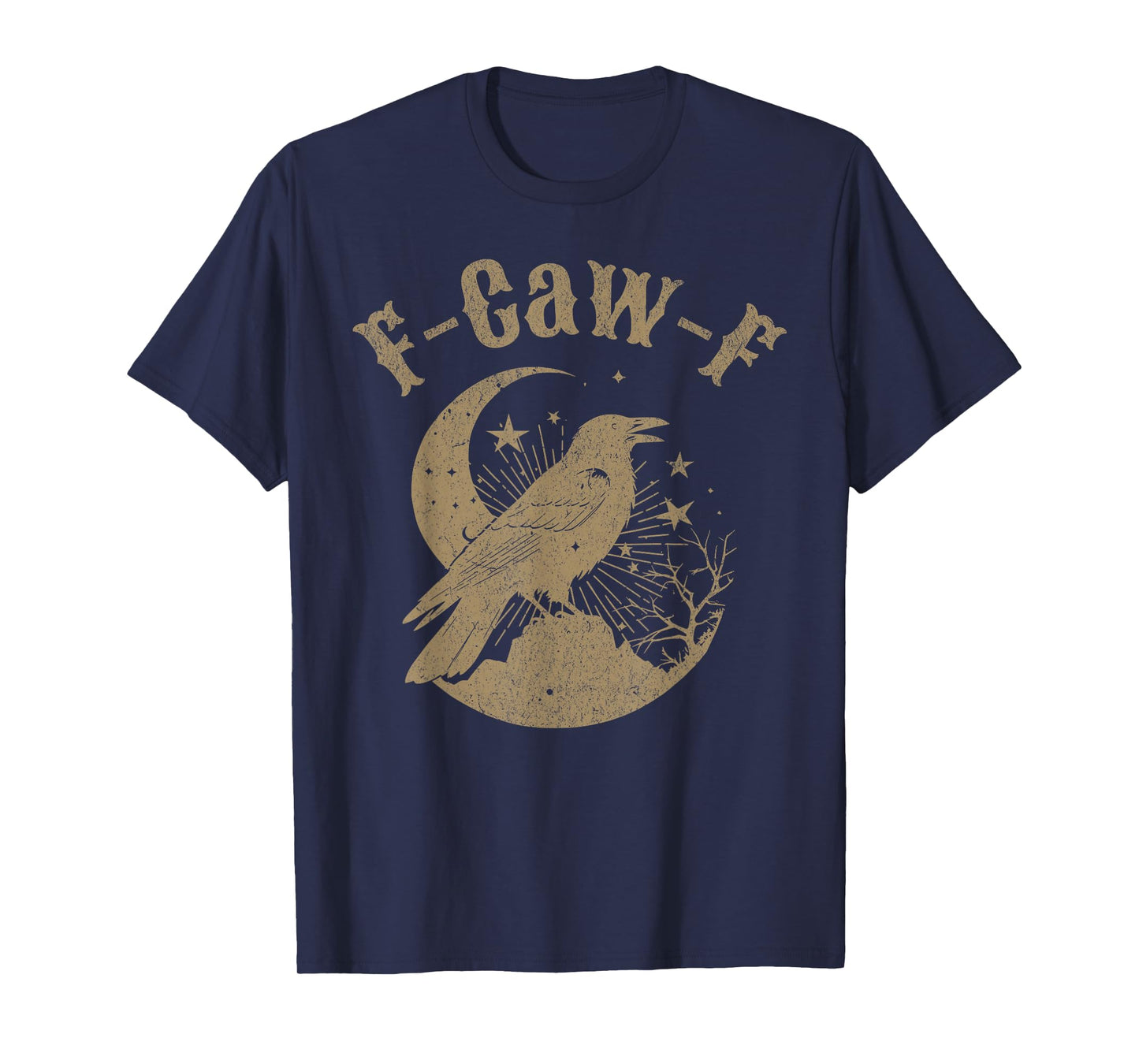 Alt Grunge Crow F-Caw-F Goth Fairycore Star Distressed Funny T-Shirt