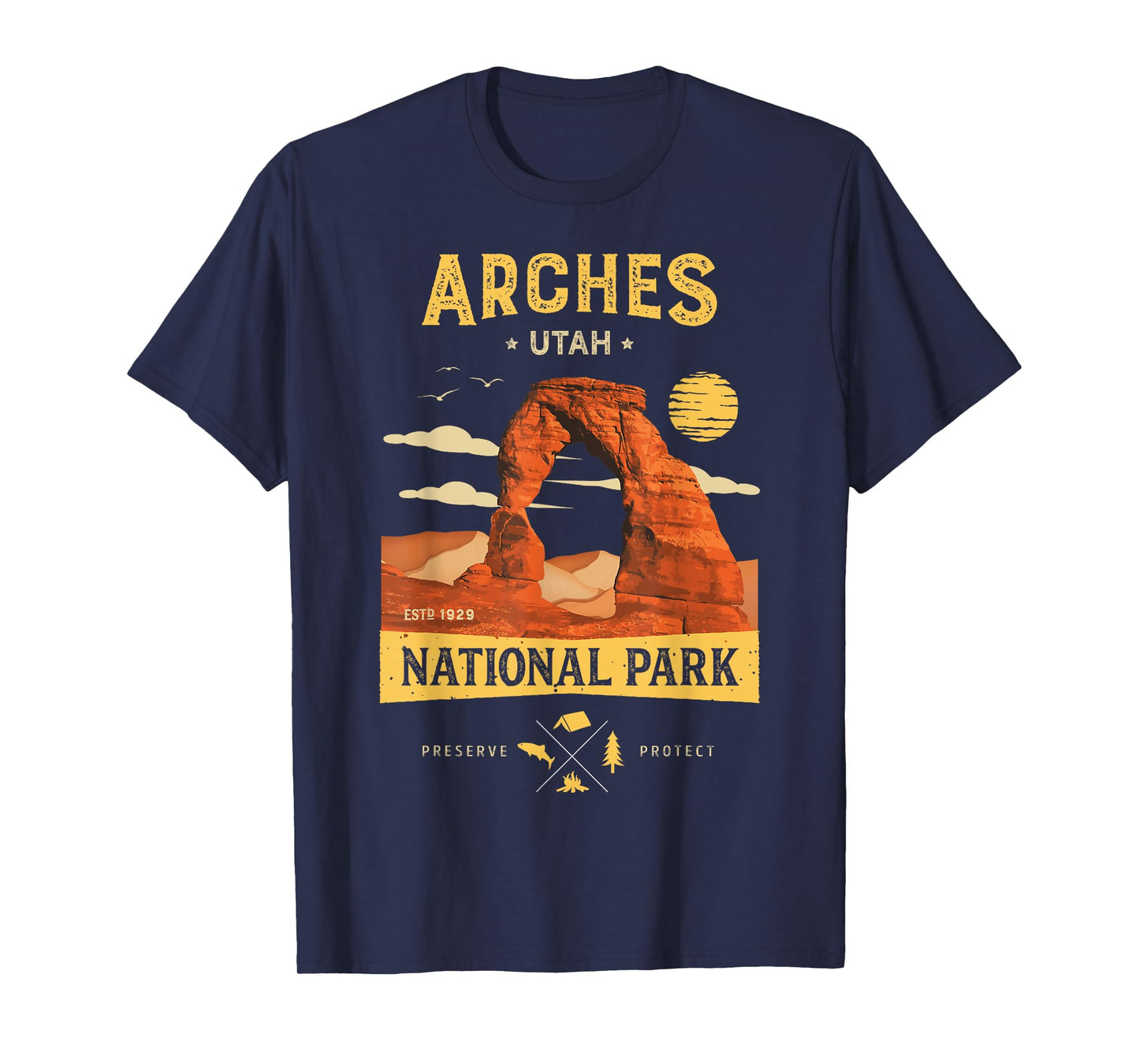 Arches National Park T Shirt Delicate Arch Vintage Utah Gift T-Shirt
