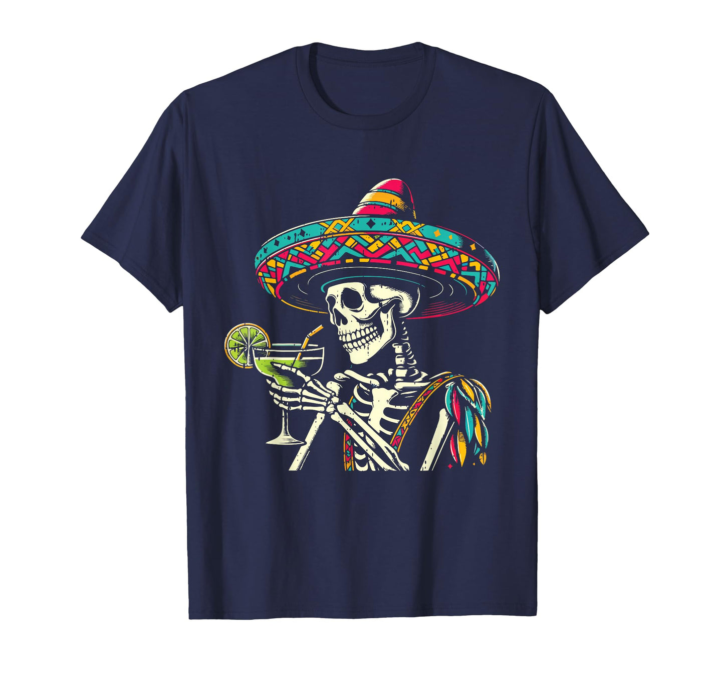 Mexican Skeleton Sombrero Cinco De Mayo Mexican Fiesta Party T-Shirt