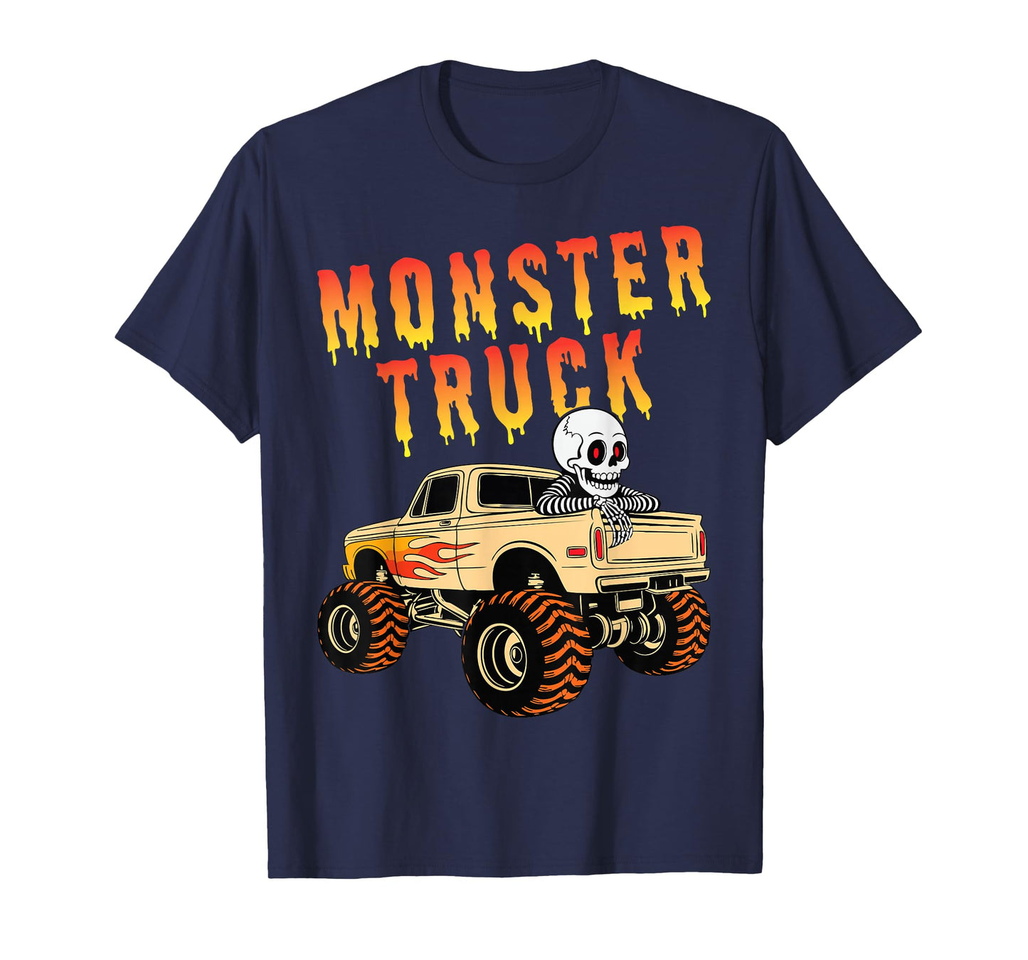 Monster Truck Skeleton Halloween Costume T-Shirt