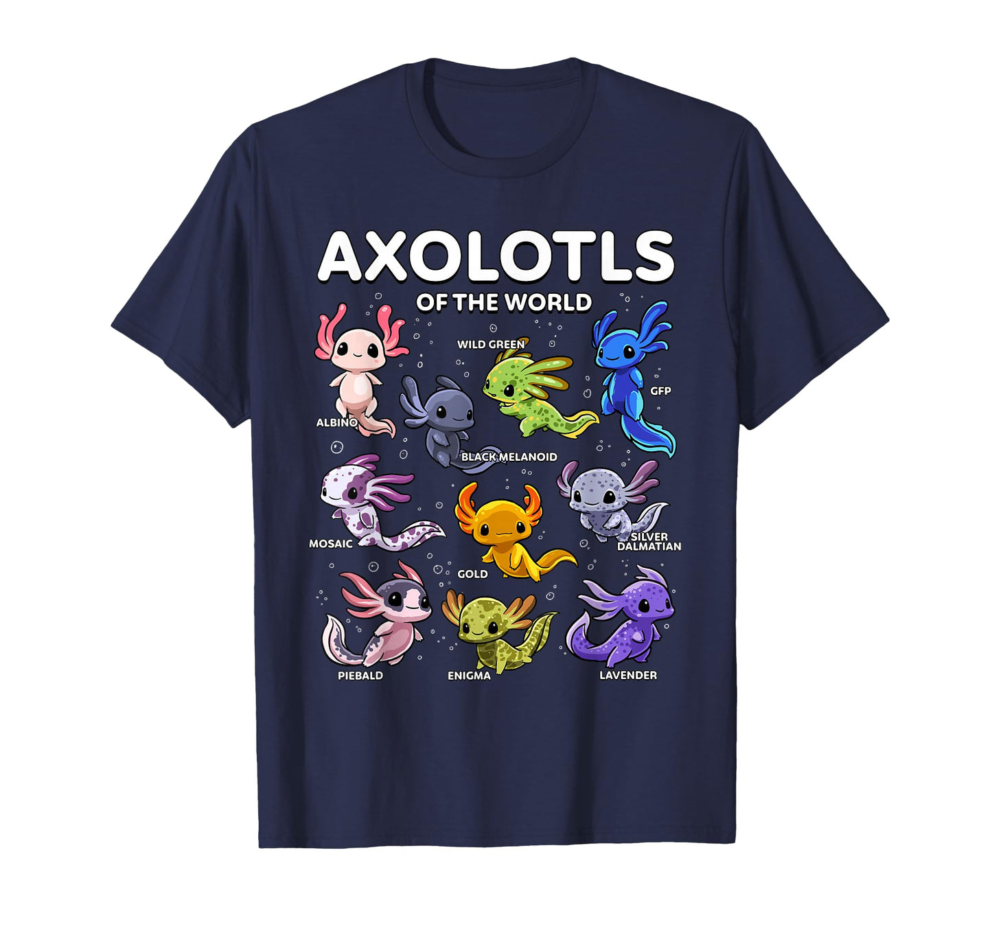 Axolotl Shirt Kawaii Axolotls of the World Axolotl Animals T-Shirt