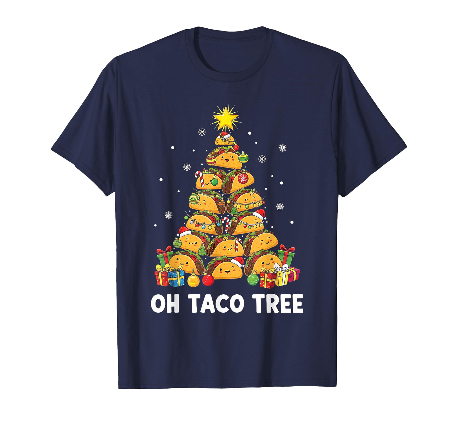 Oh Taco Tree Funny Christmas Tacos Mexican Food Lovers T-Shirt