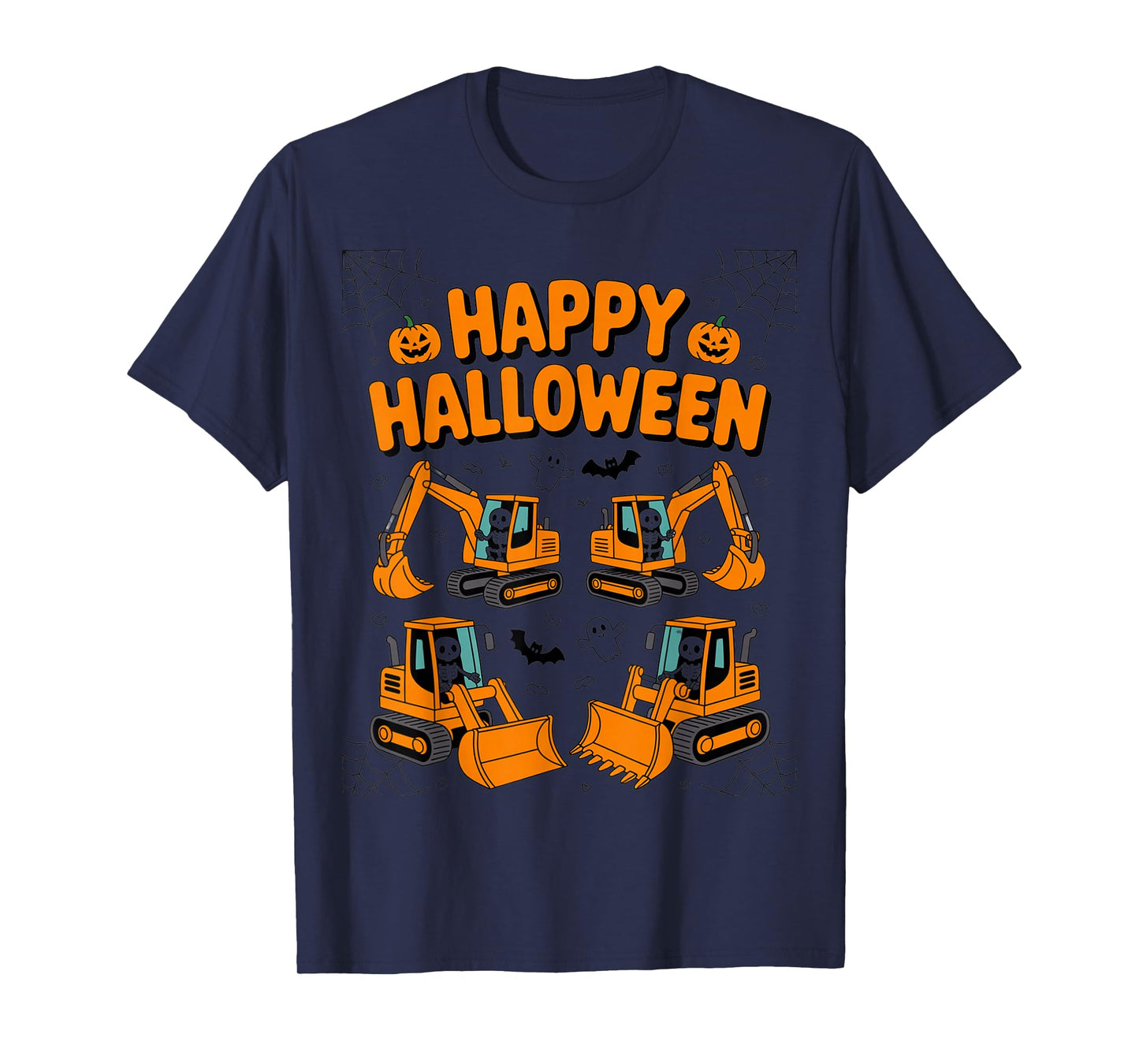 Happy Halloween Skeleton Drivers in Excavators T-Shirt