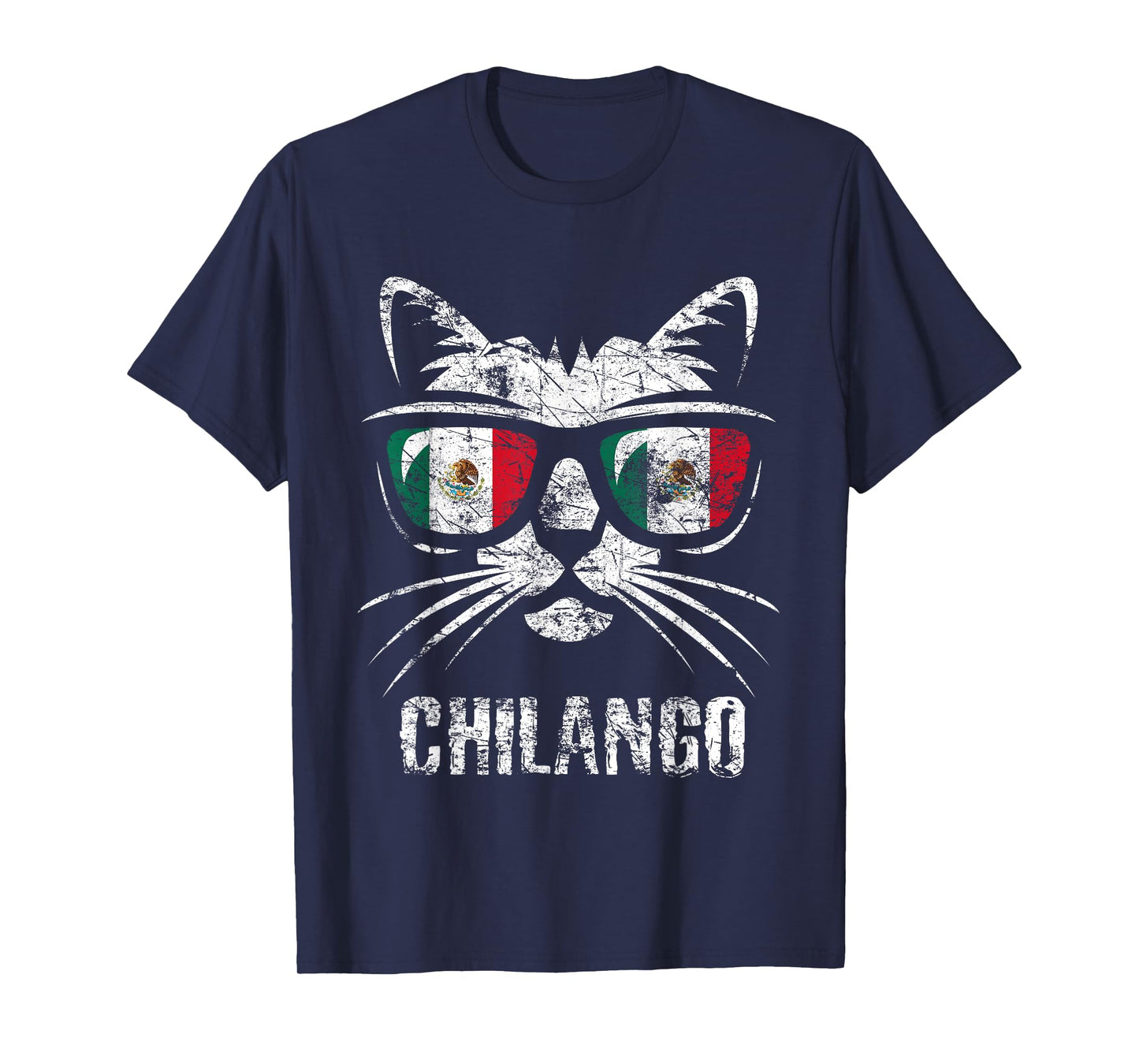 Mexico Flag Funny Cat Vintage Mexican Saying Chilango T-Shirt for Men Women Girls Kids