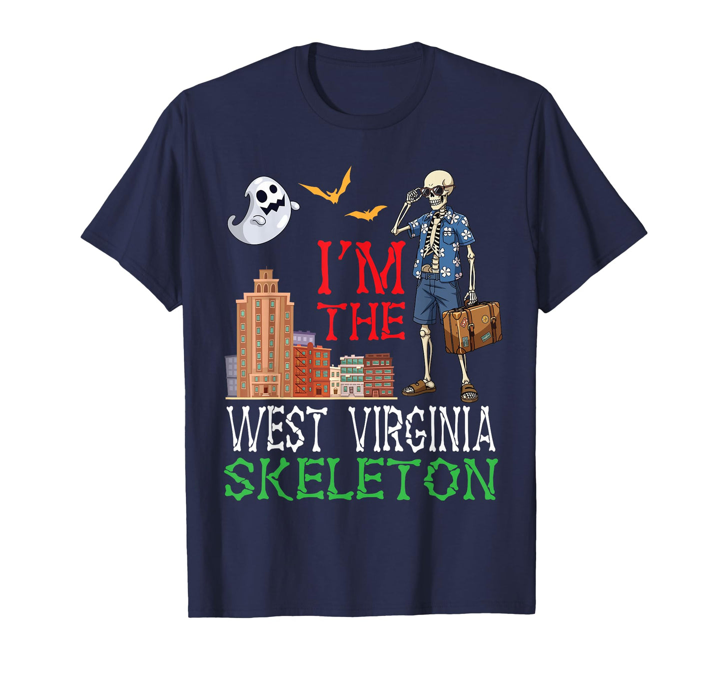 I'm The West Virginia Skeleton Cowboy Halloween Desert Ghost T-Shirt