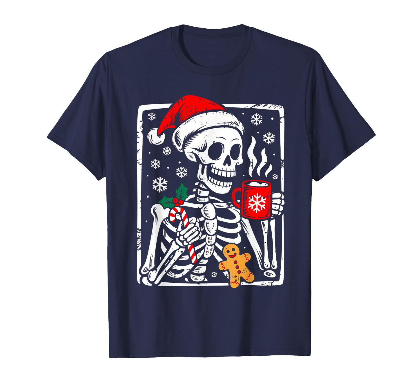 Funny Christmas Skeleton Hot Chocolate Xmas Men Women Kids T-Shirt