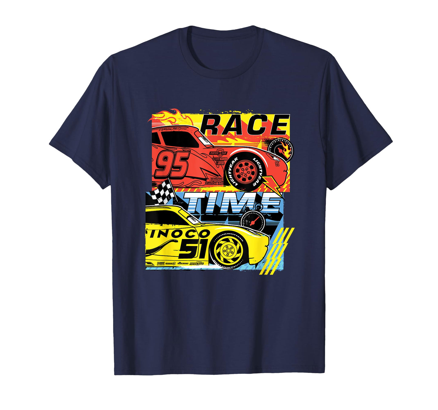 Disney Pixar Cars 3 McQueen And Cruz Race Time Chest Poster T-Shirt