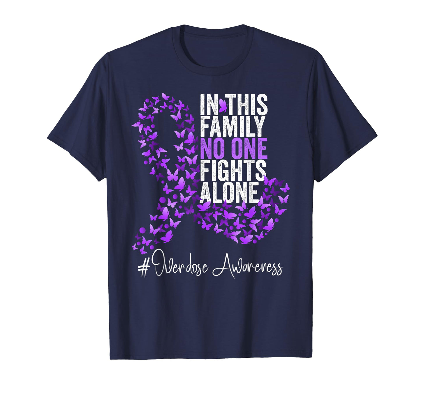 Overdose Awareness Month Purple Ribbon T-Shirt
