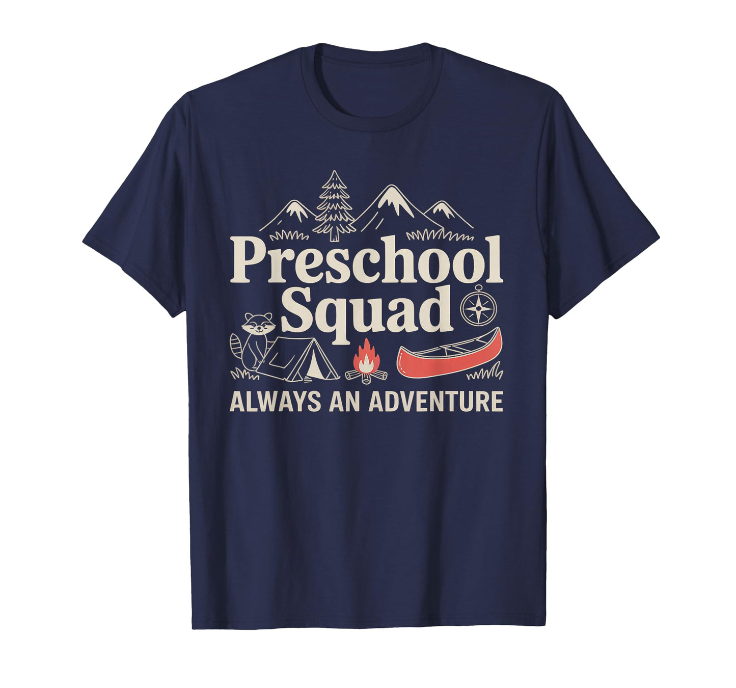 Pre-K Squad Adventure Camping Preschool Teacher Boy Girl Kid T-Shirt