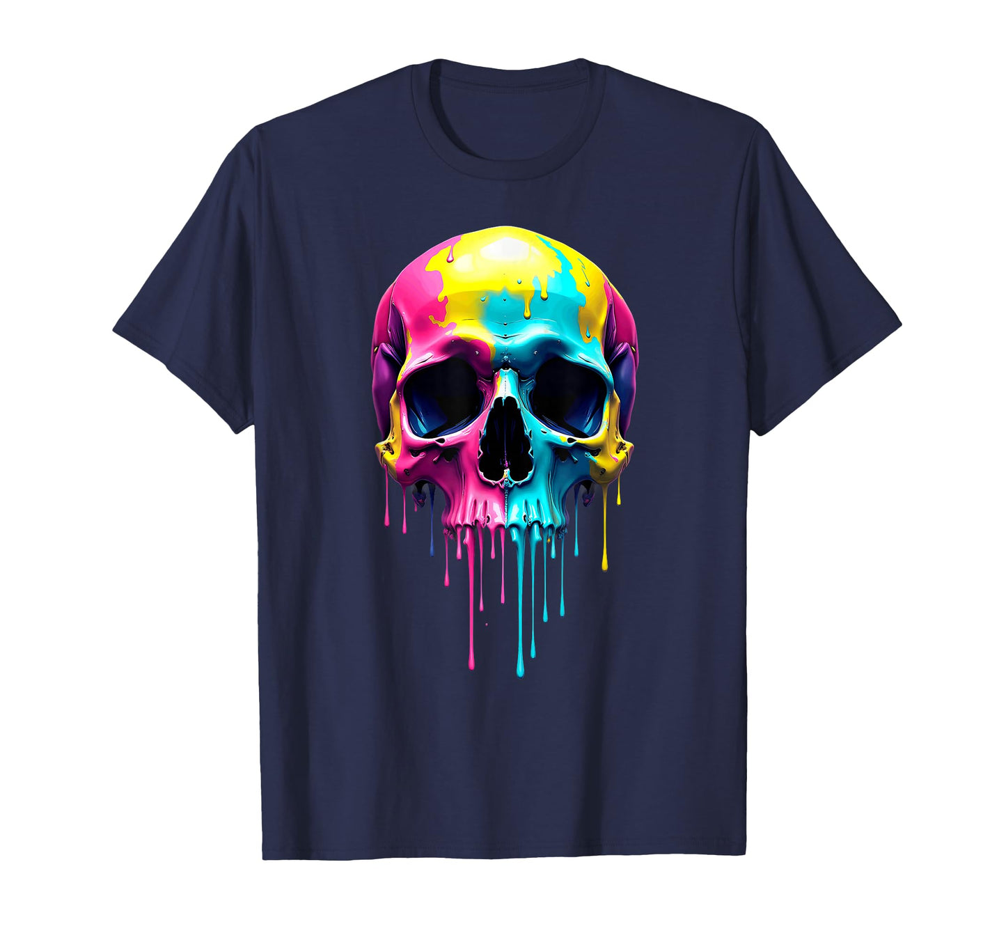 Colorful Skull Melting Halloween T-Shirt