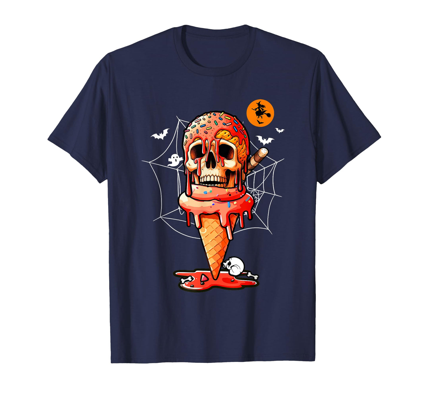 Halloween Horror Skull Ice Cream Costume Food Lover Kids T-Shirt