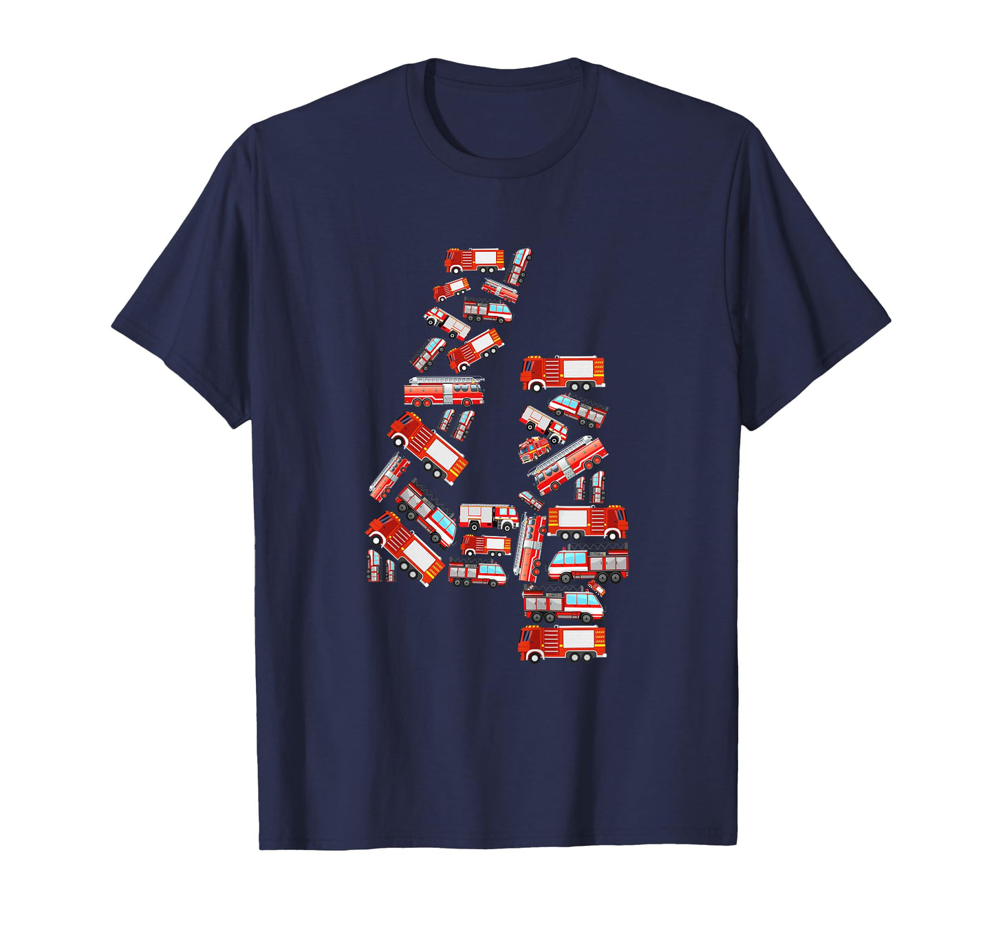 Kids Fire Truck, 4th Birthday Boy, 4 Year Old Toddler Firefighter T-Shirt