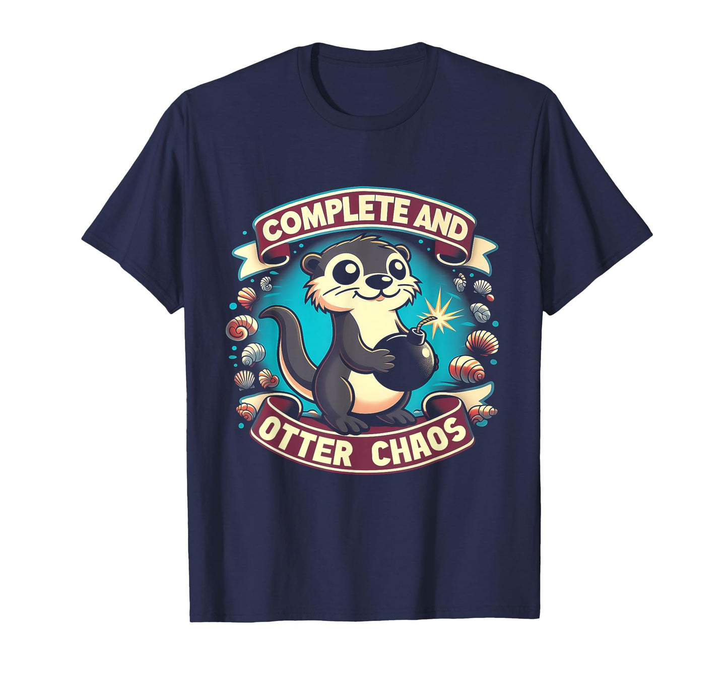Complete And Otter Chaos Funny Sea Otter Pun Play On Words T-Shirt