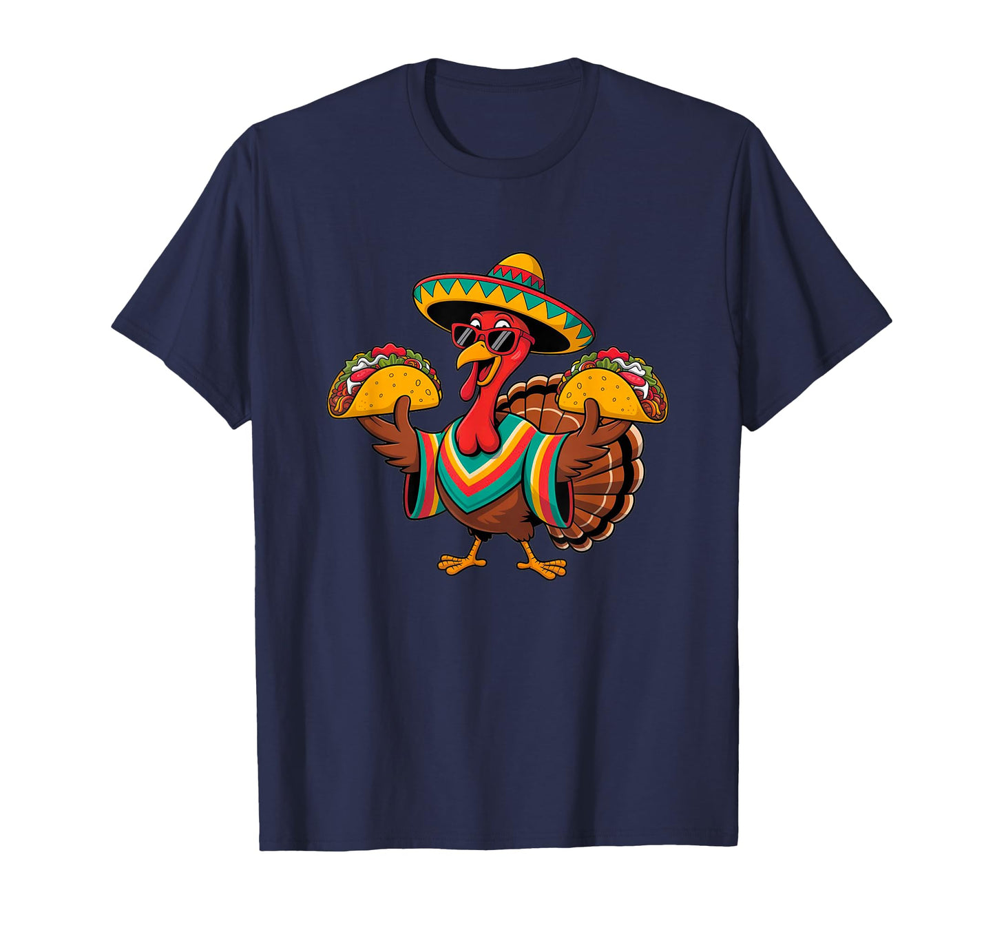 Funny Thanksgiving Turkey Eat Tacos Mexican Fun Fiesta Humor T-Shirt