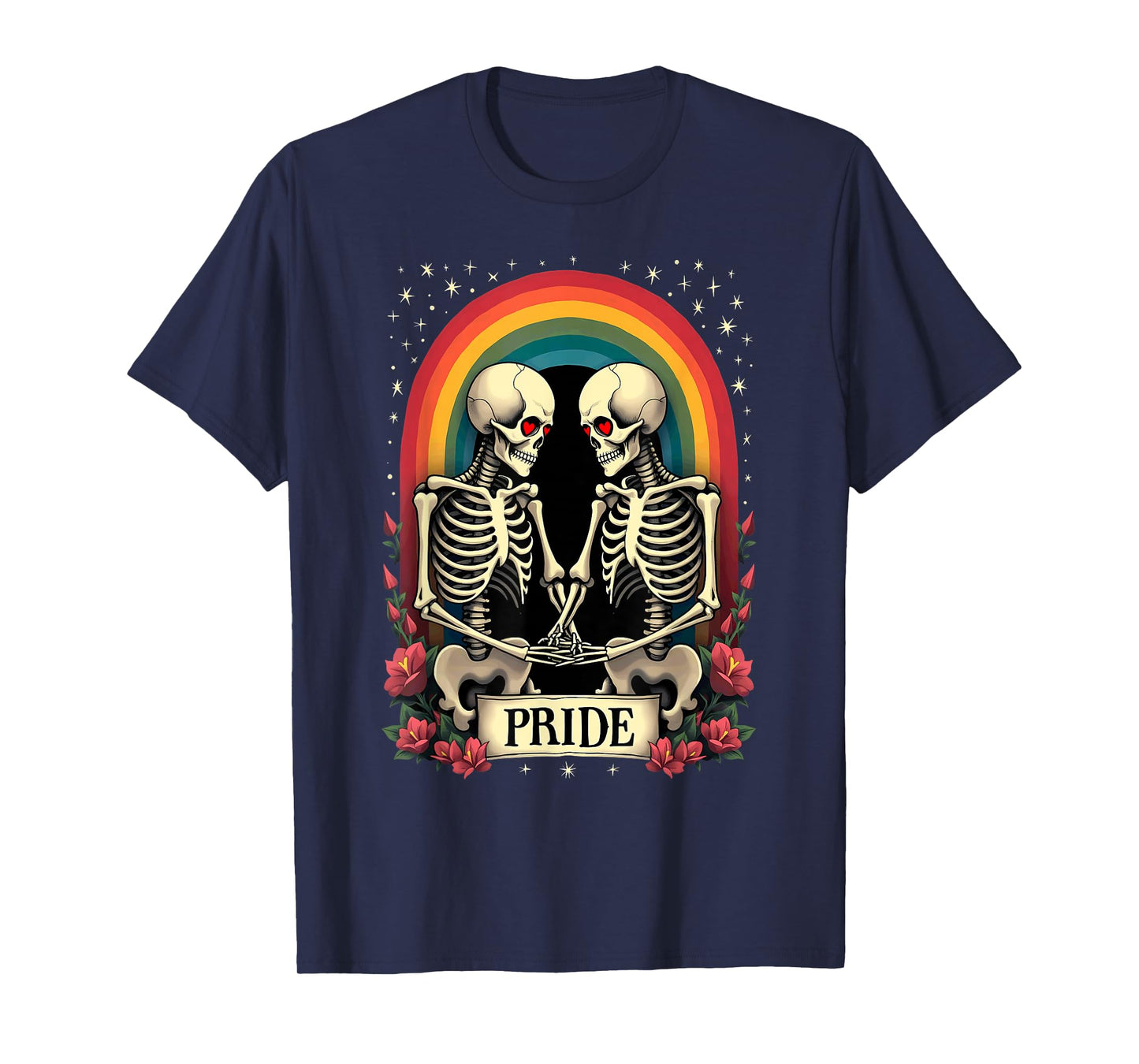 Tarot Card Pride LGBT Gay Lesbian Rainbow Skeleton Halloween T-Shirt