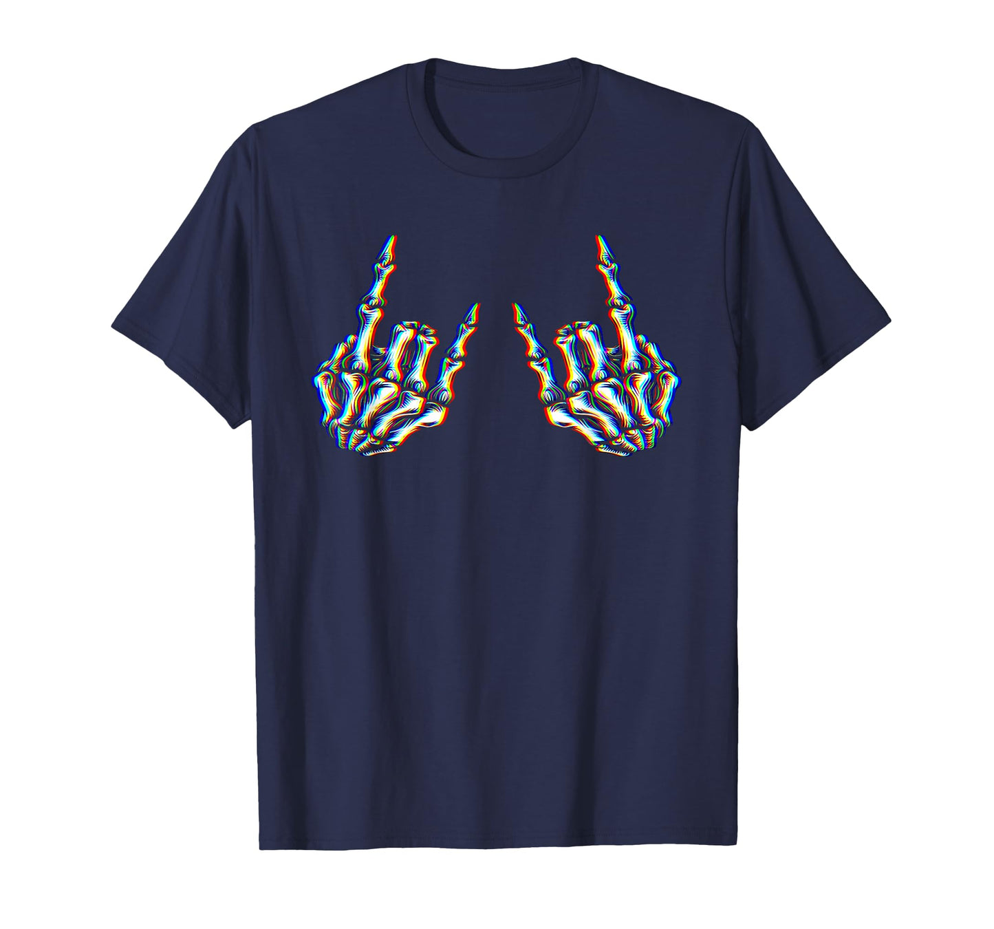 Punk Rock Skeleton Cool Rocker Psychedelic Trippy Rave Party T-Shirt