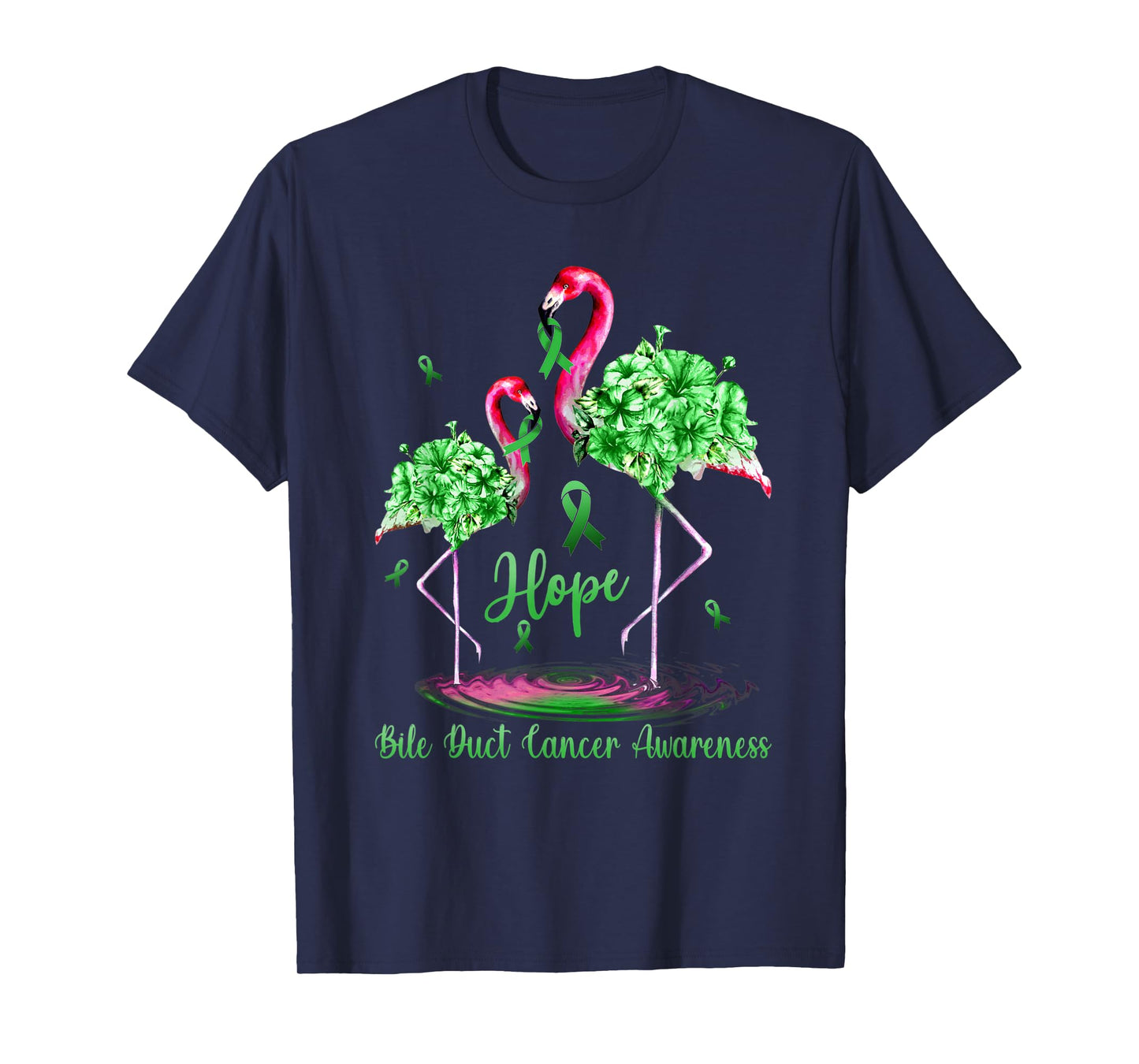 Flamingo Bile Duct Cancer Awareness T-Shirt