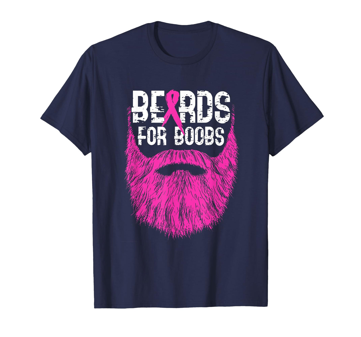 Mens Beards For Boobs Support Breast Cancer Awareness Month T-Shirt