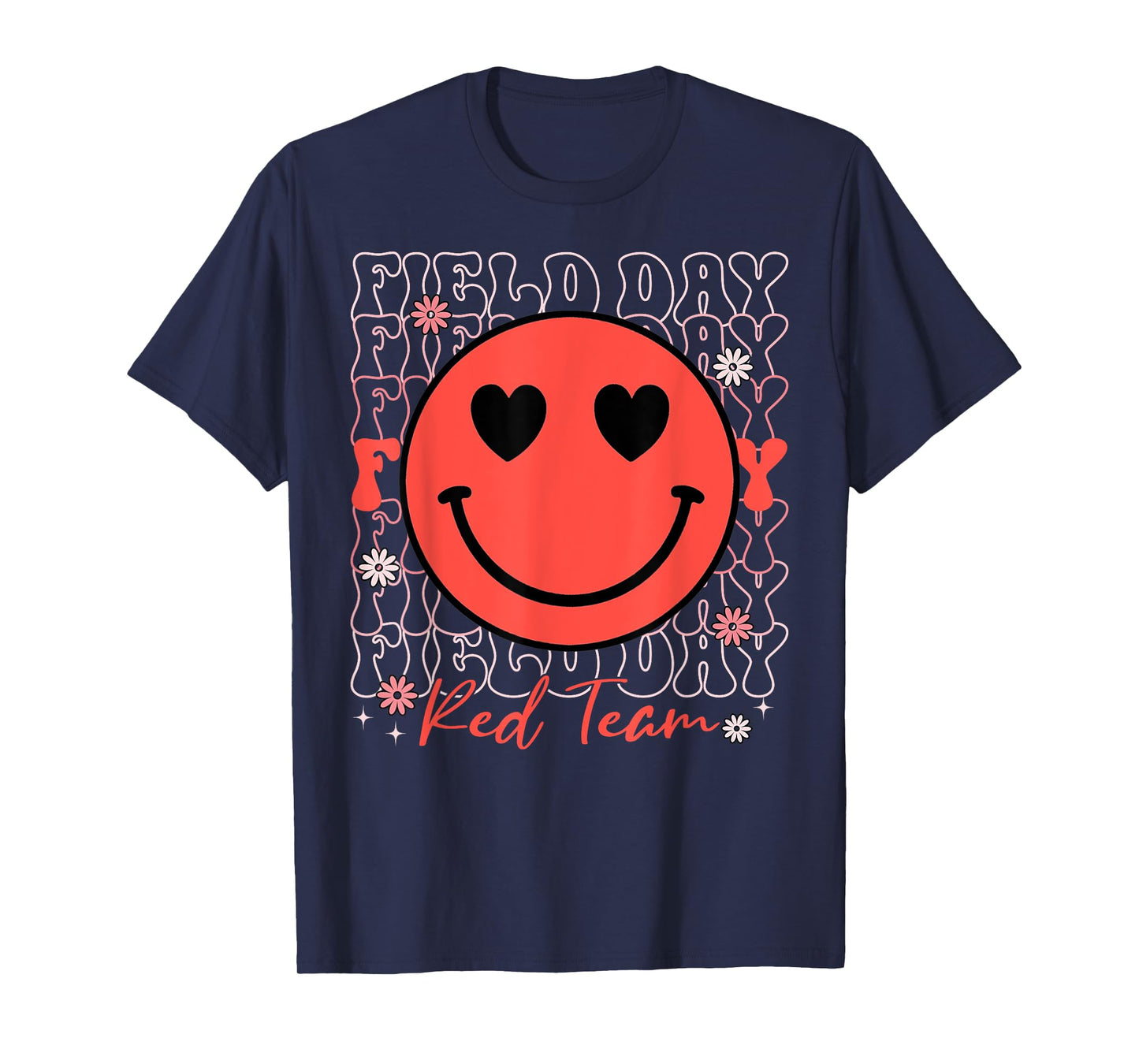 Field Day Red Team Smile Face Field Day Games Kids Teacher T-Shirt