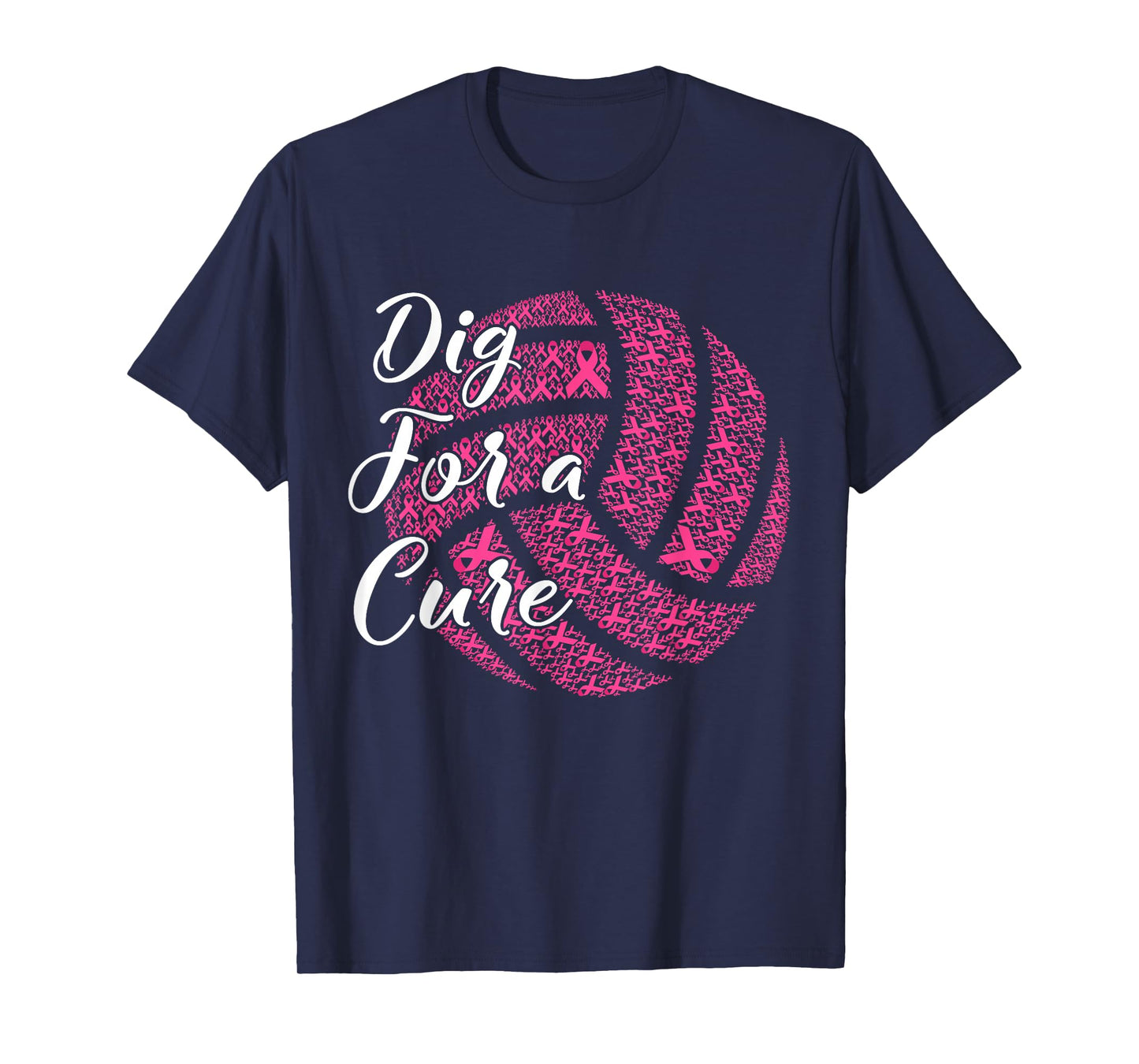 Dig For A Cure Breast Cancer Awareness Volleyball Pink T-Shirt