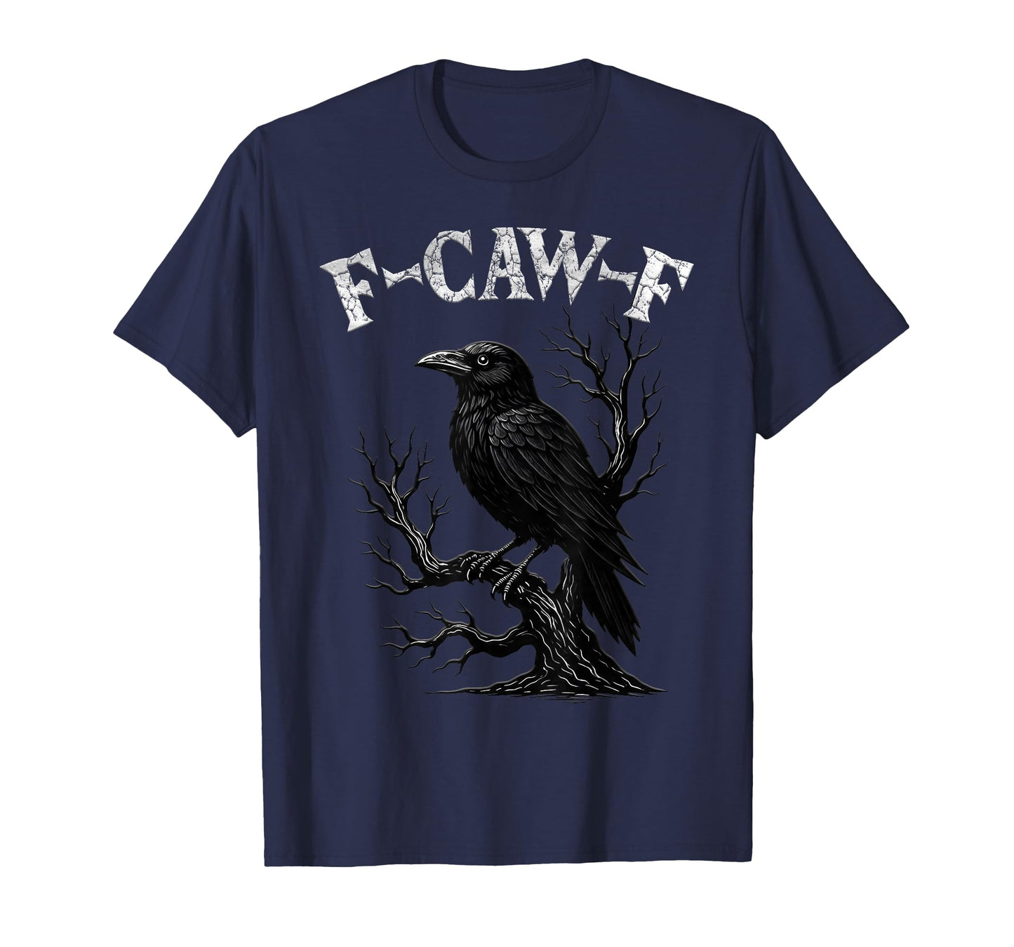 Black Crow, F-Caw-F Funny Black Bird Moon Gothic Adult Humor T-Shirt