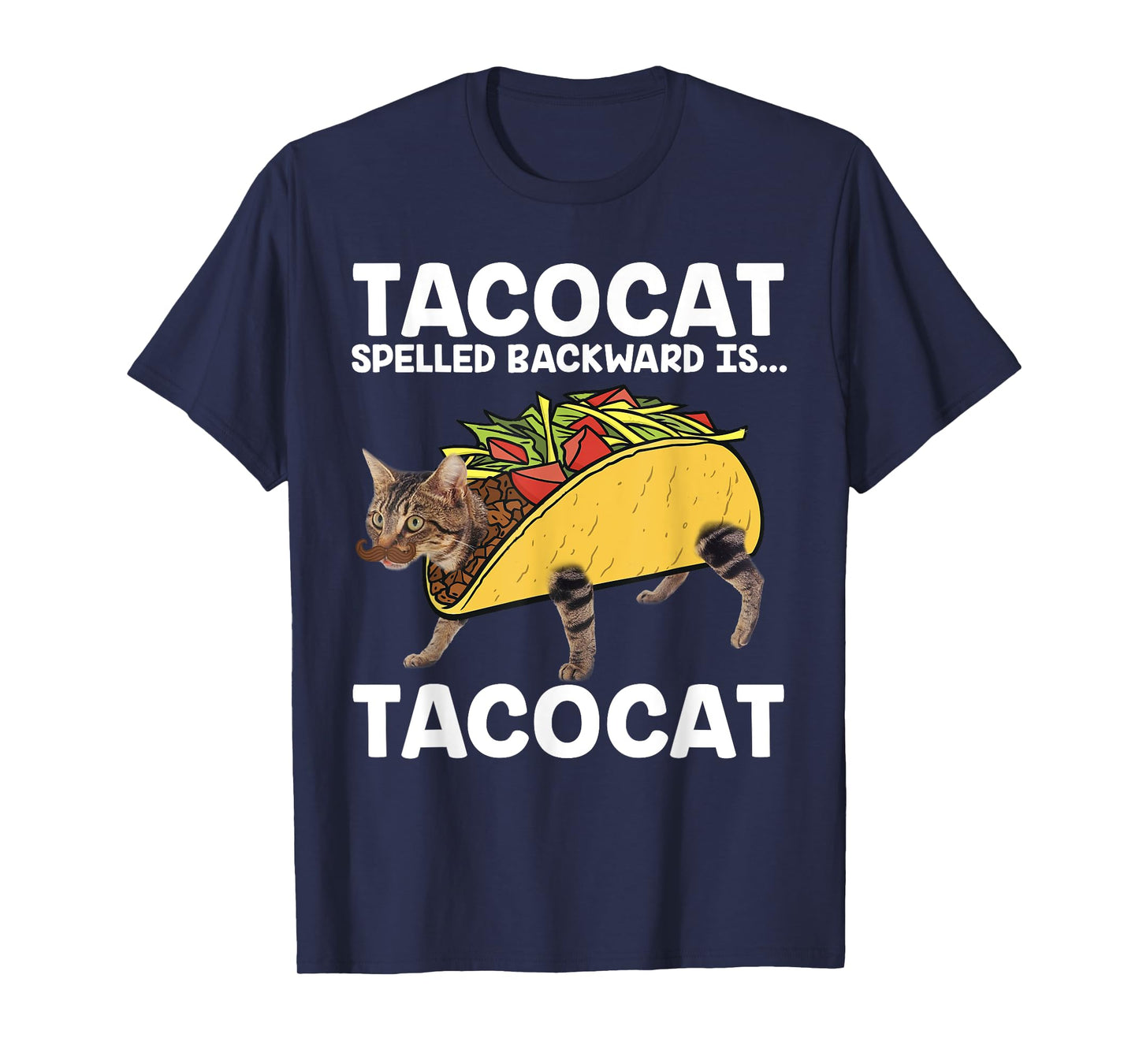Taco & Cat T-Shirt - Tacocat Spelled Backward Is Tacocat Men Women Kids T-Shirt