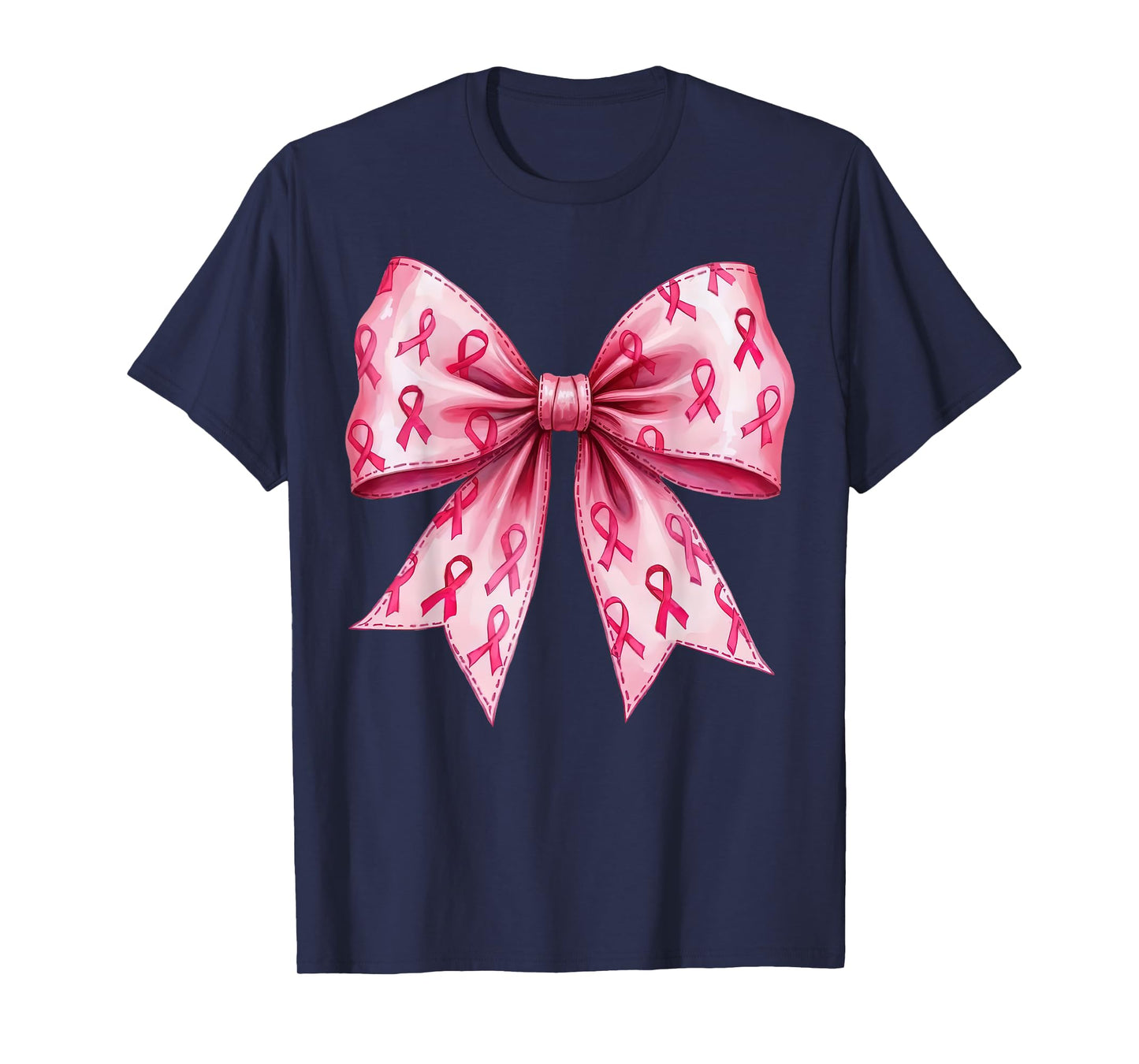 Breast Cancer Awareness Pink Coquette Bow Warrior T-Shirt