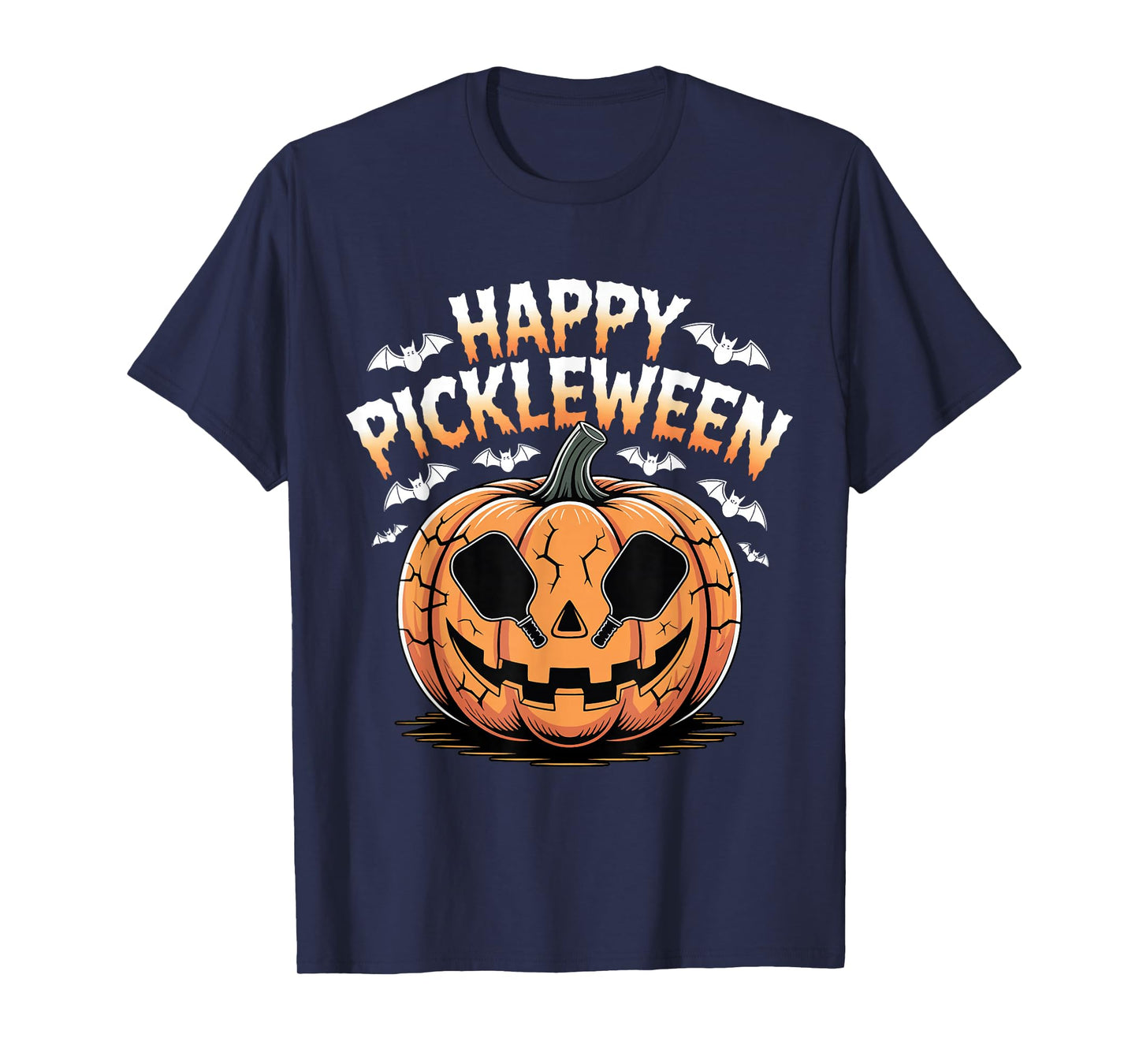 Happy Pickleween Funny Halloween Playing Pickleball T-Shirt