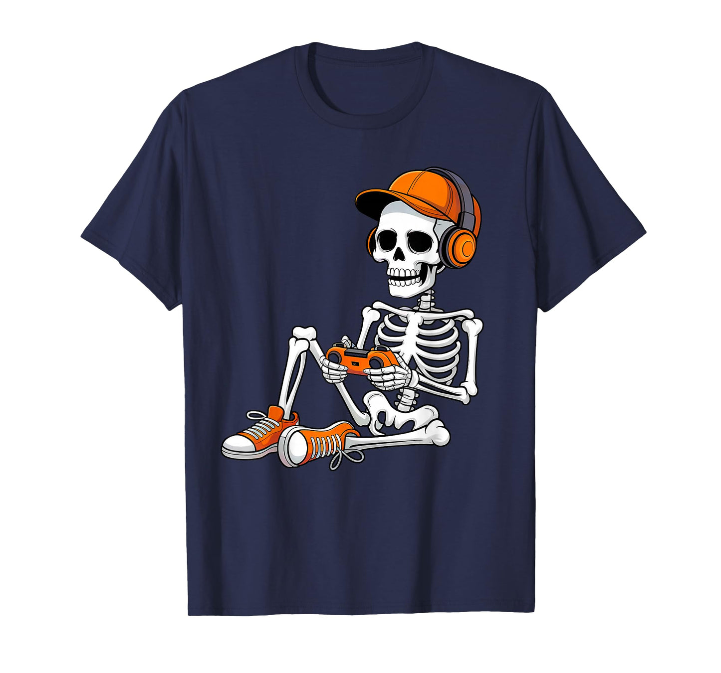 Funny Halloween Skeleton Gamer Video Gaming Boys Men Kids T-Shirt