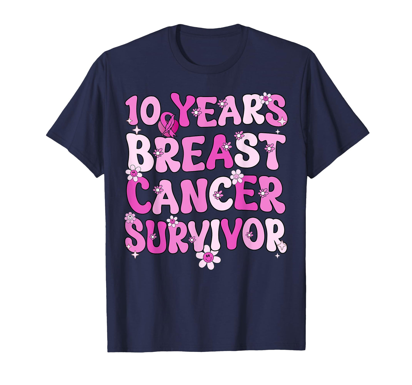 10 Years Breast Cancer Survivor Breast Cancer Awareness T-Shirt