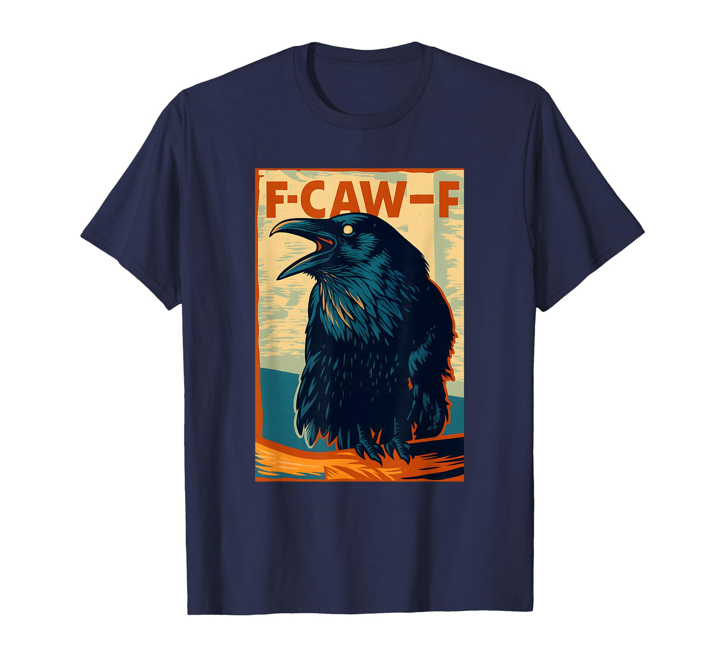 Funny Black Crow Bird with F-Caw-F Saying T-Shirt