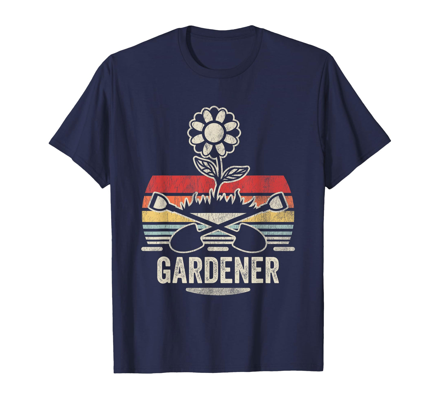 Gardener Retro Style Flower Shovel Design T-Shirt