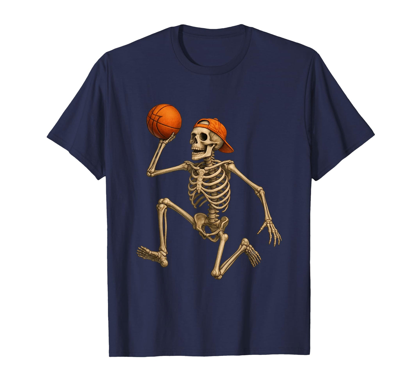 Skeleton Playing Basketball Halloween Costume T-Shirt