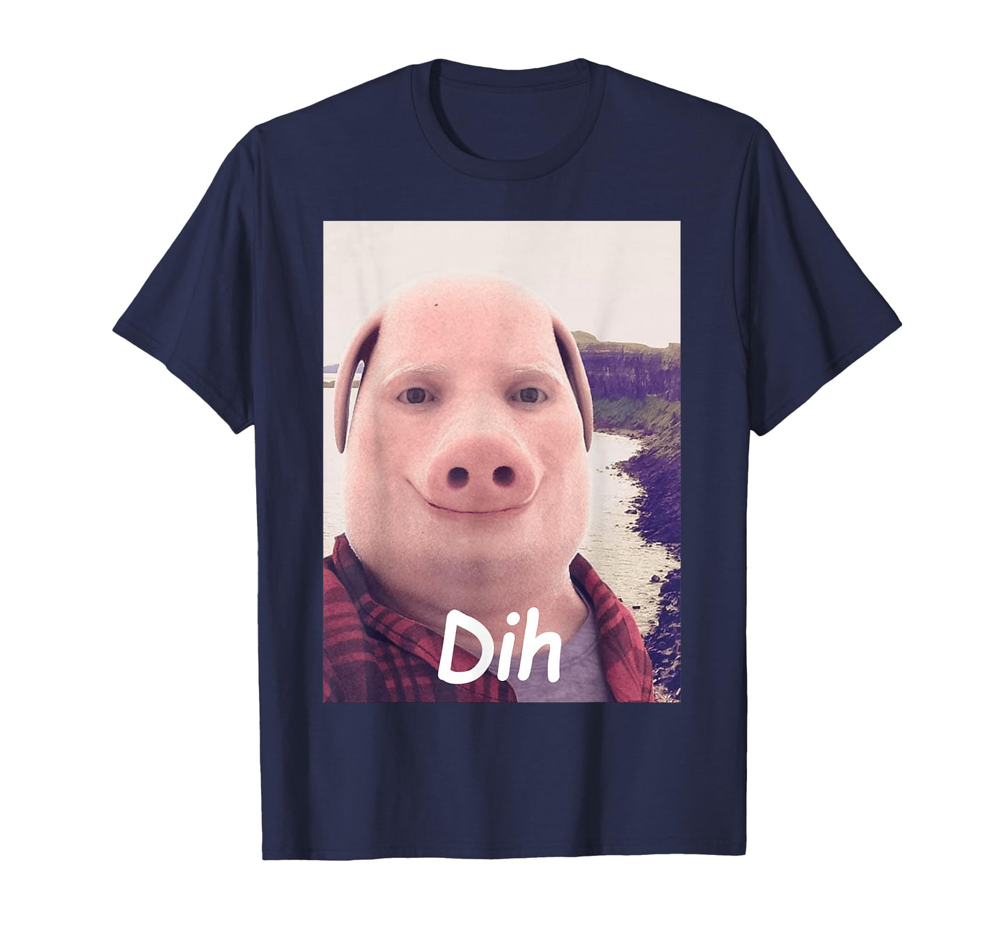 Dih John Pork Meme Funny Brainrot Fih Calling Inapproriate T-Shirt - T-Shirt | Navy