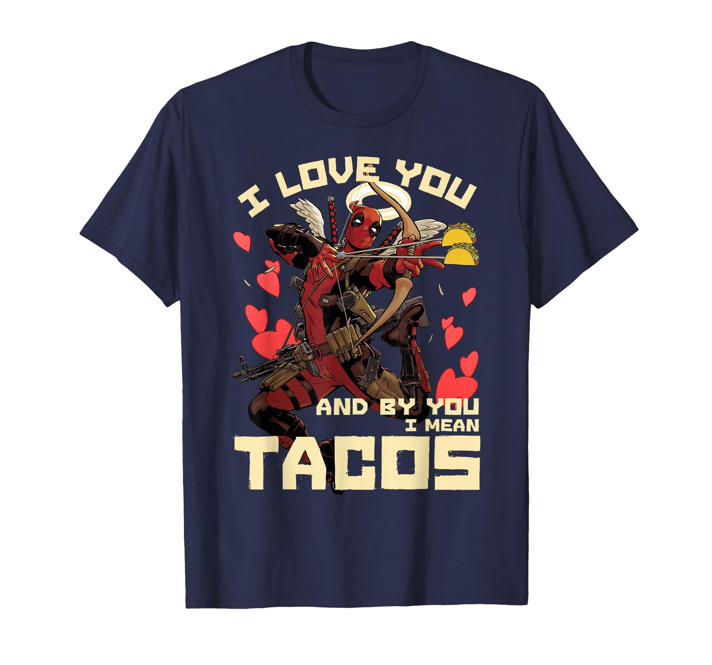 Marvel Deadpool Cupid Love For Tacos Graphic T-Shirt T-Shirt