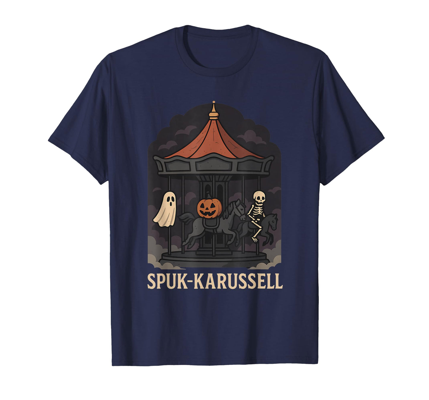 Haunted Carousel with Ghosts and Pumpkin T-Shirt