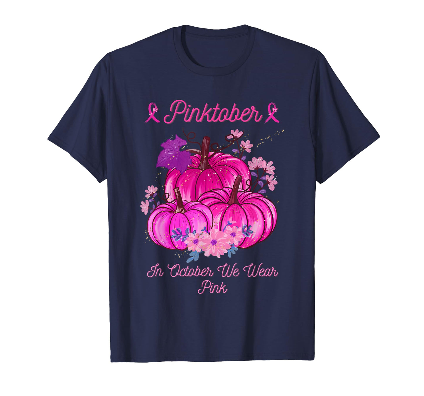 PINKTOBER Pink October Breast Cancer Awareness Ribbon Tee T-Shirt