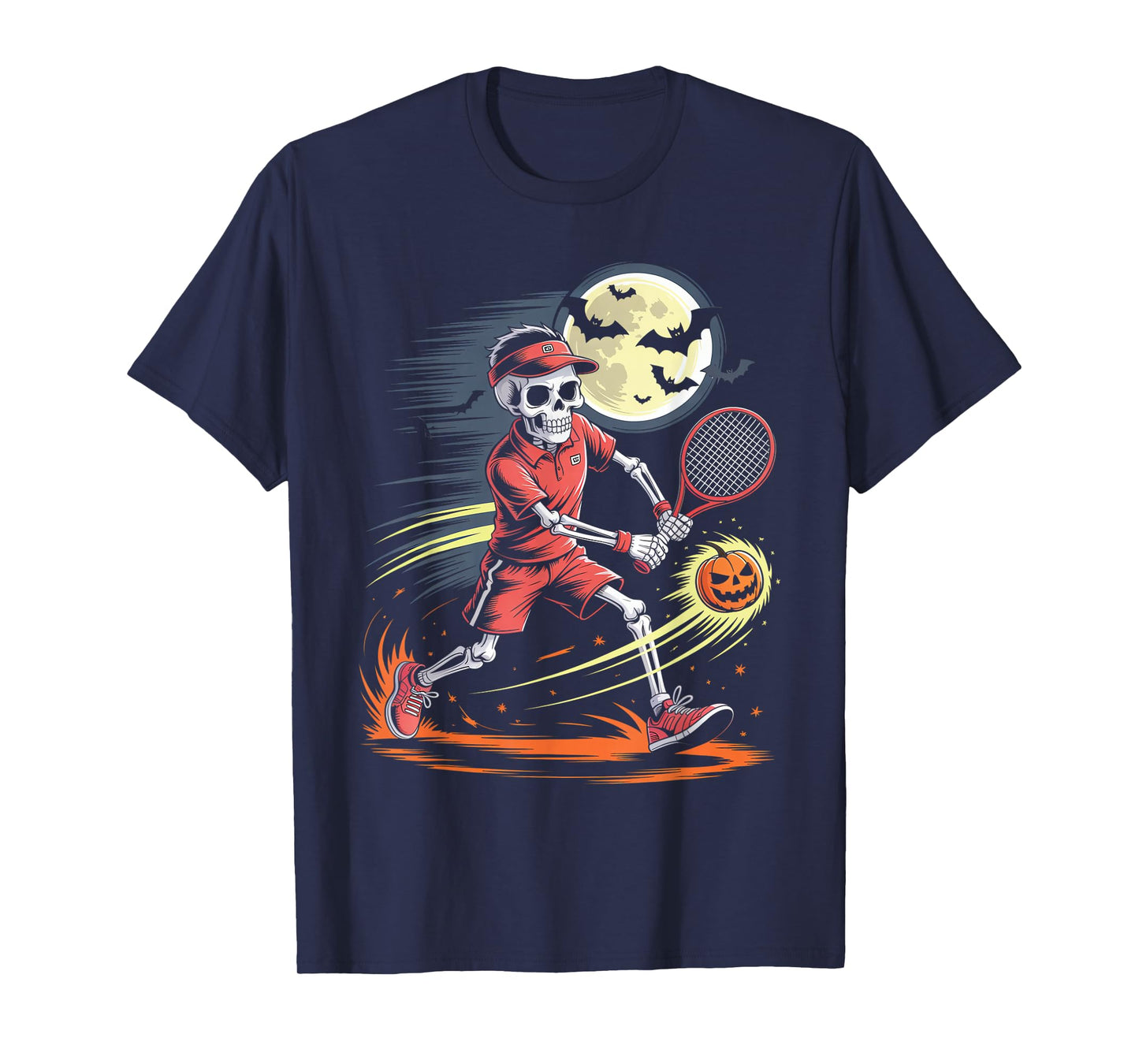 Skeleton Tennis Halloween - Spooky Season Tennis Player T-Shirt