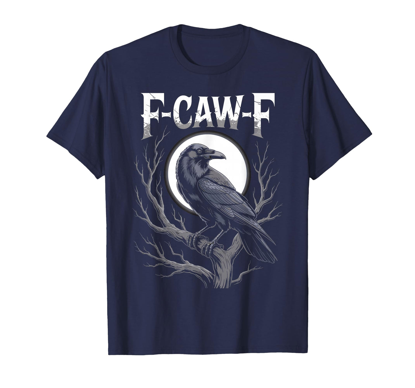 F CAW F Retro Crow Funny Adult Humor Halloween T-Shirt