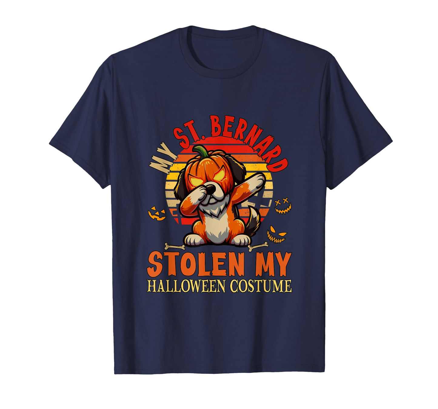 St. Bernard Stolen My Halloween Costume Dog Carved Pumpkin T-Shirt