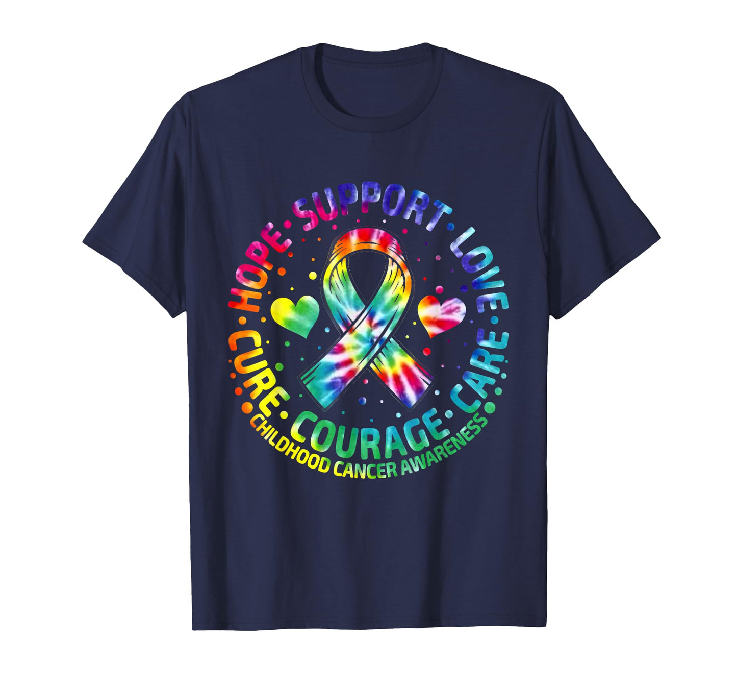 Childhood Cancer Support Family Childhood Cancer Awa Tie Dye T-Shirt