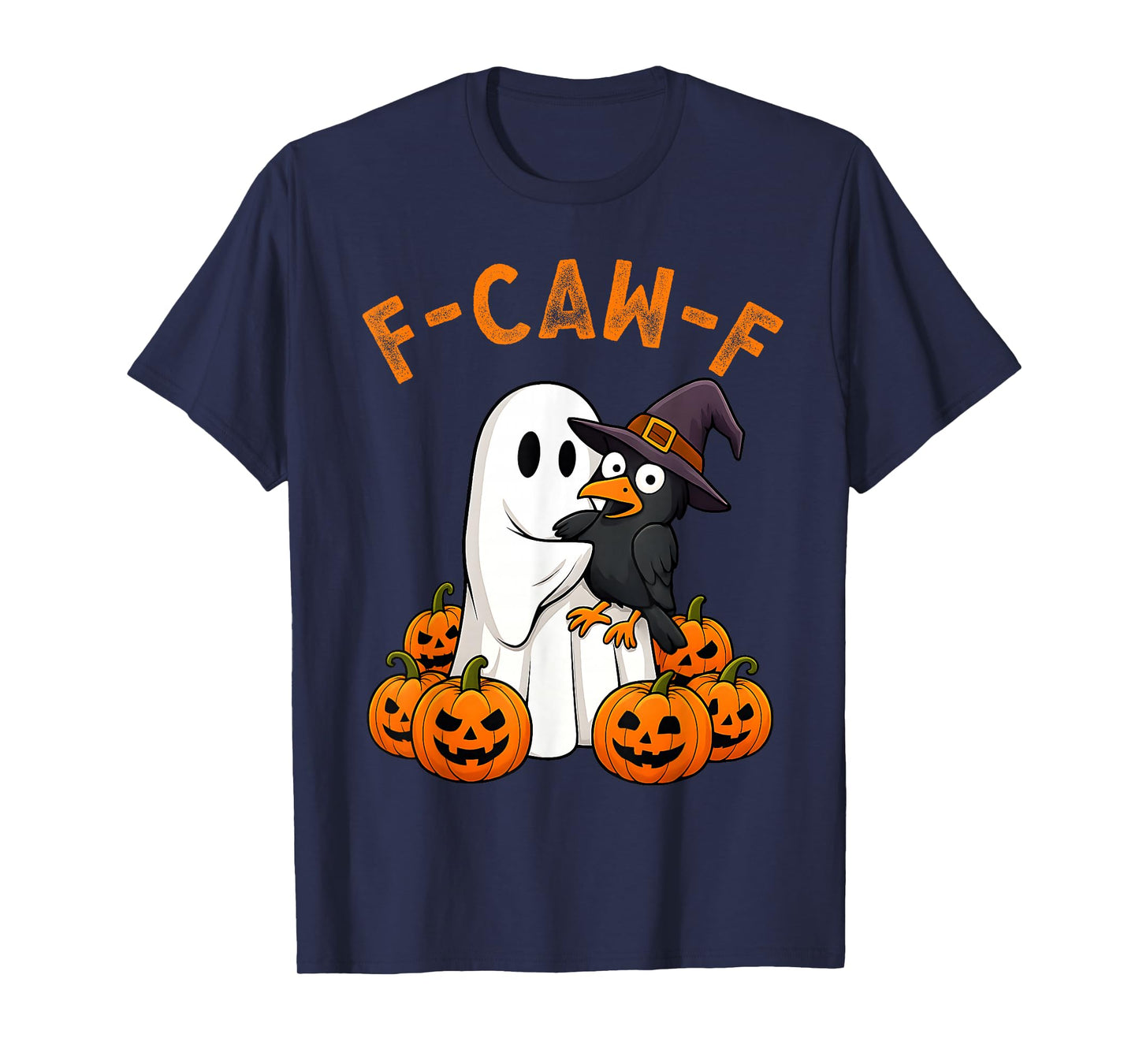 Funny Ghost Black Crow Pumpkin Halloween Men Women F-CAW-F T-Shirt