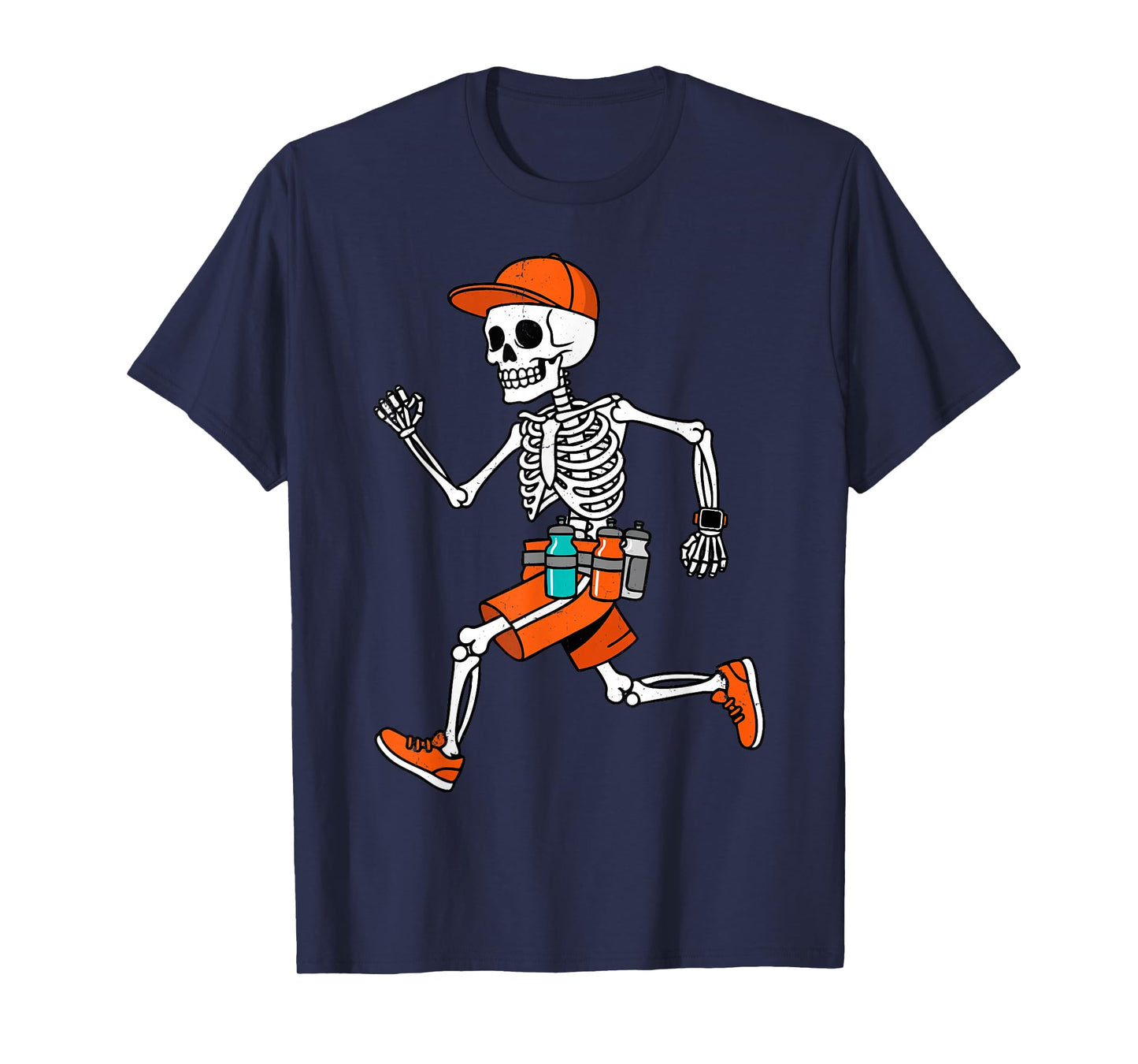 Halloween Skeleton Marathon Runner Running Boys Men T-Shirt