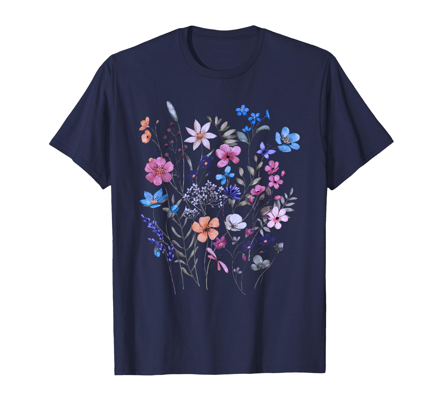 Vintage Flowers Women Wildflower Graphic Floral Gardening T-Shirt