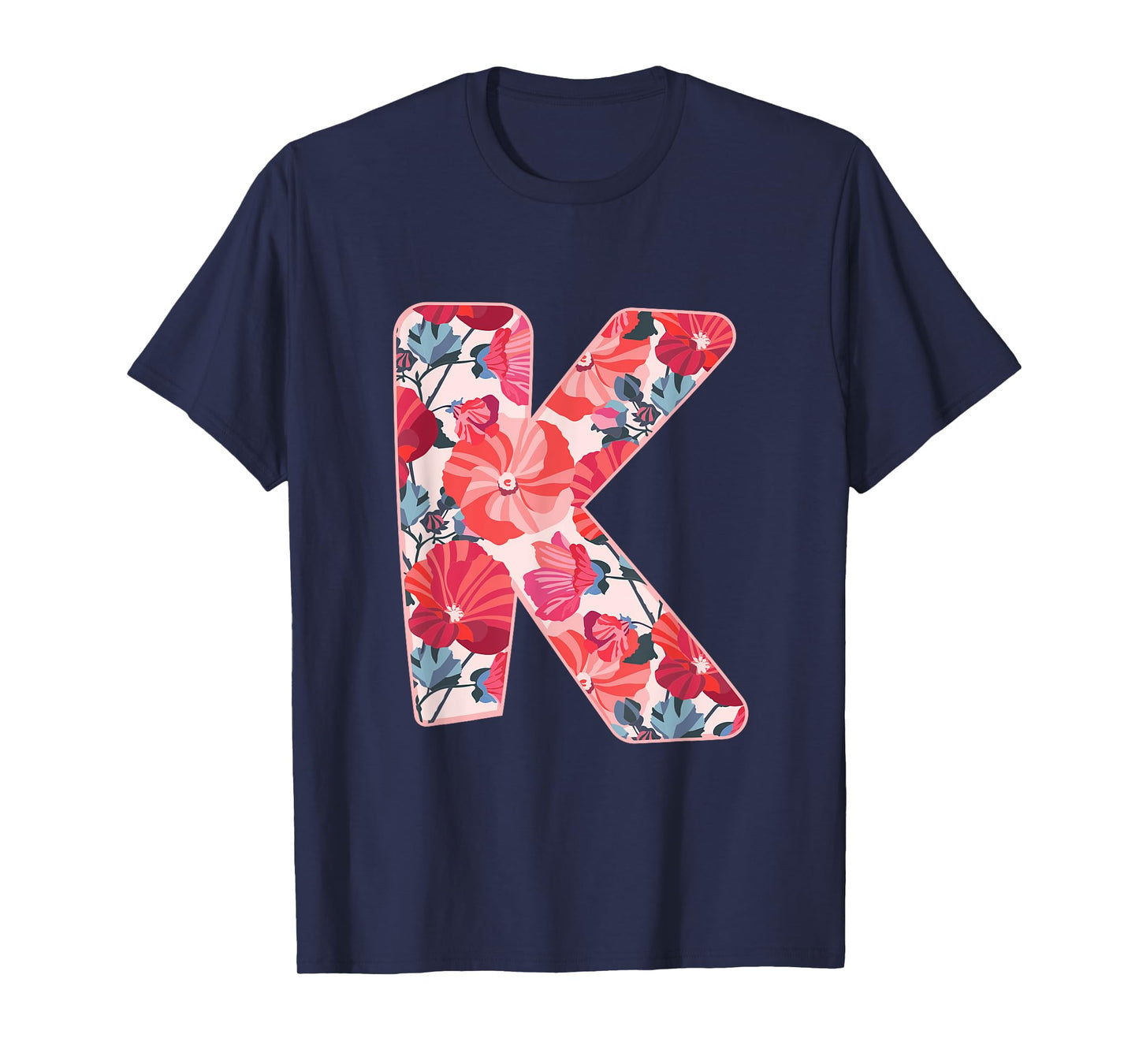 Letter K Sign Alphabet Last Name Consonants Flower Gift T-Shirt