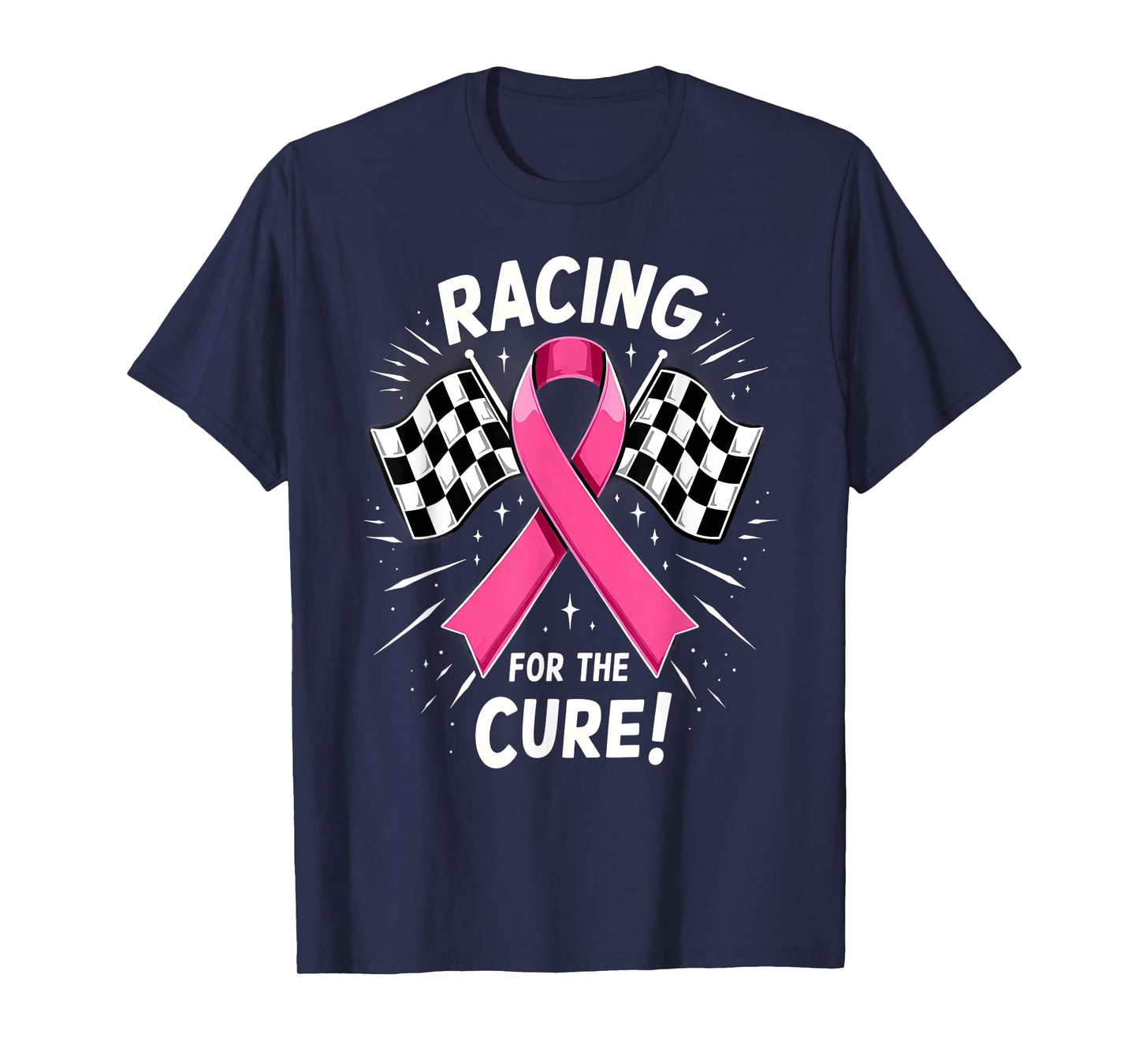 Pink Ribbon Breast Cancer Racing For The Cure T-Shirt